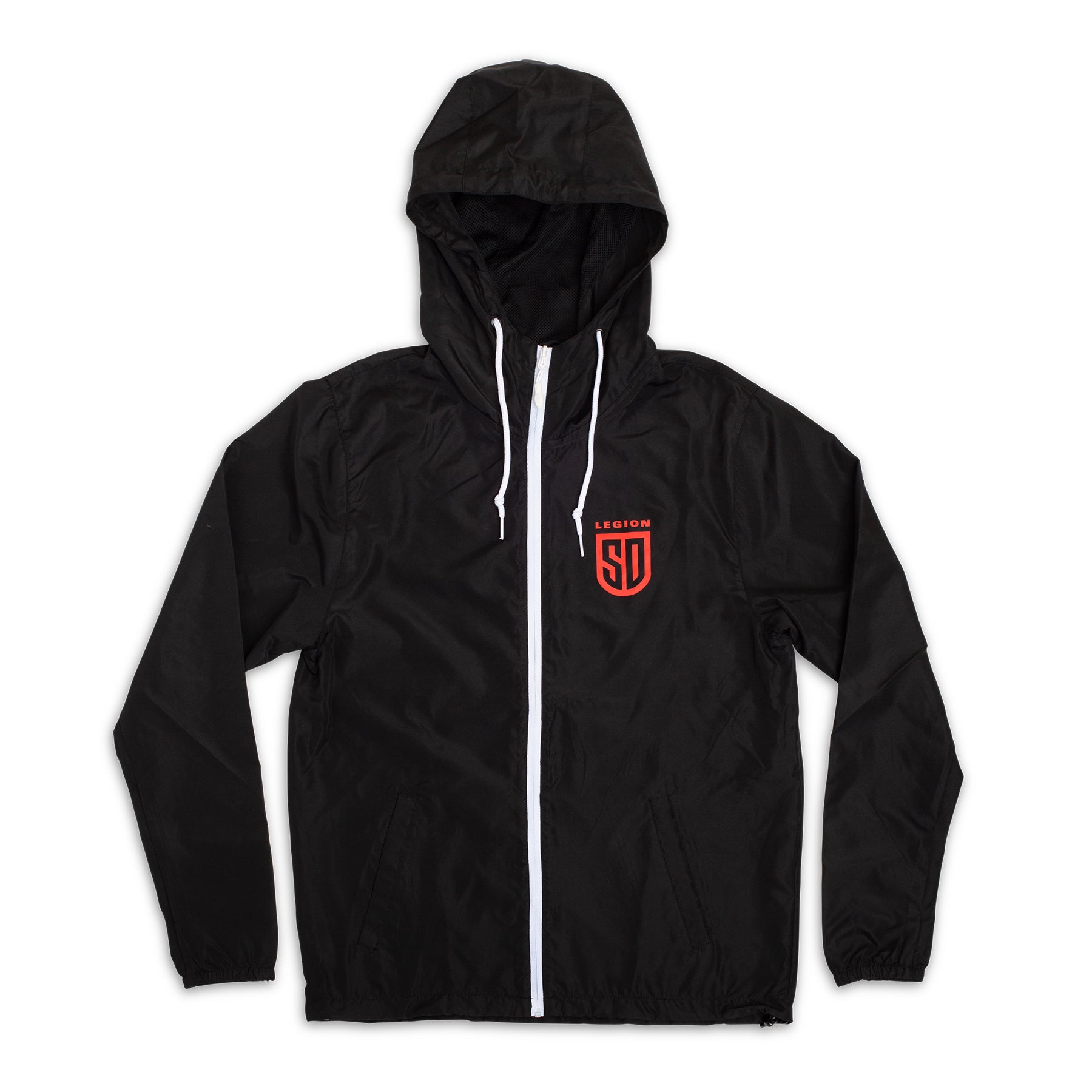 SD LEGION Black Windbreaker Jacket for Men & Women - Lightweight Waterproof Outdoor Running Hoodie - Perfect for Hiking, Jogging, and Travel