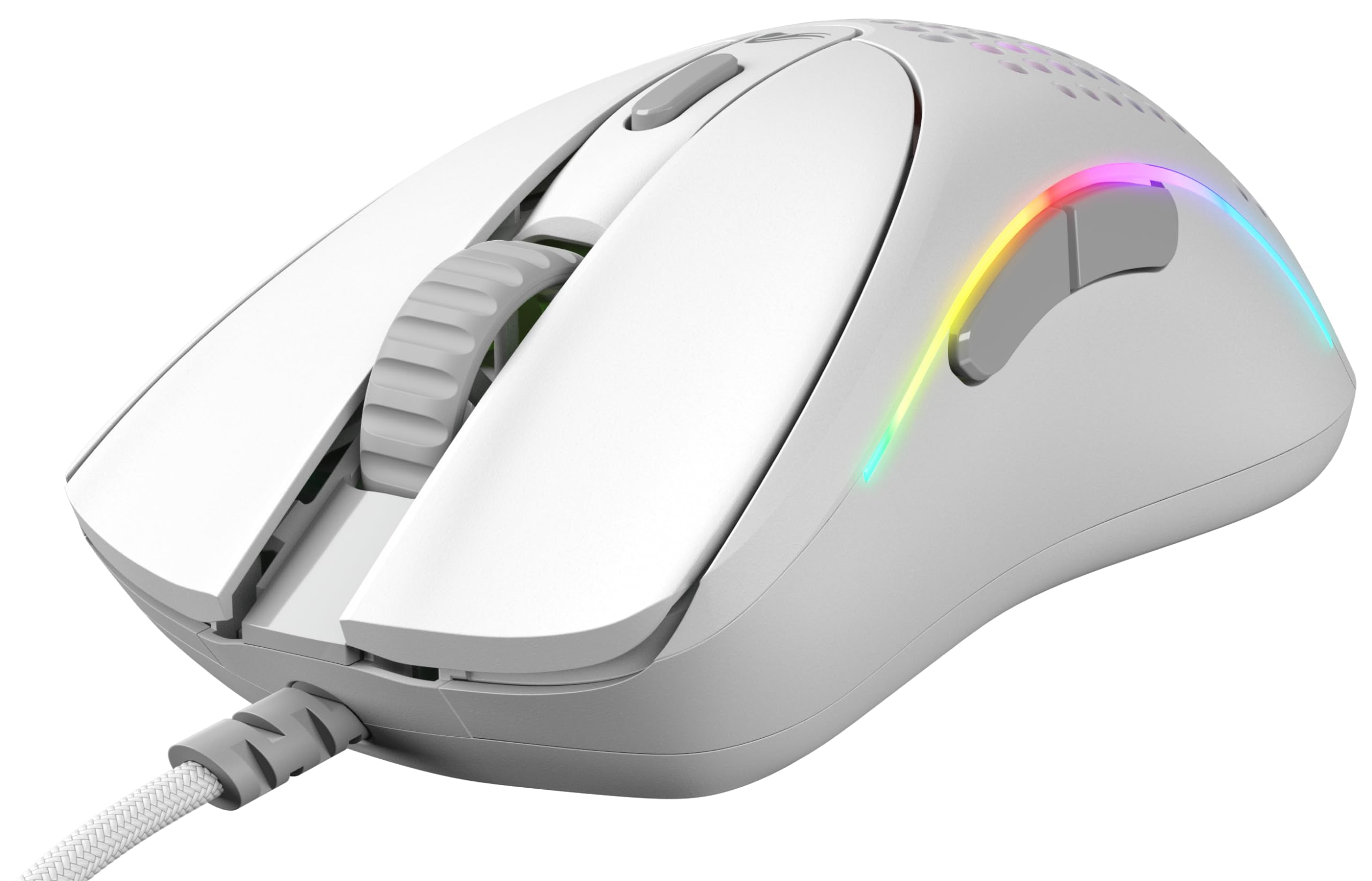 Glorious Model D 2 Wired Gaming Mouse - Ergonomic, Ultra-Light 58g, 26K Optical Sensor, 6 Programmable Buttons, 80M Clicks - Perfect for FPS, MMO, MOBA Games (White) - Ideal for Competitive Gaming & Long Sessions