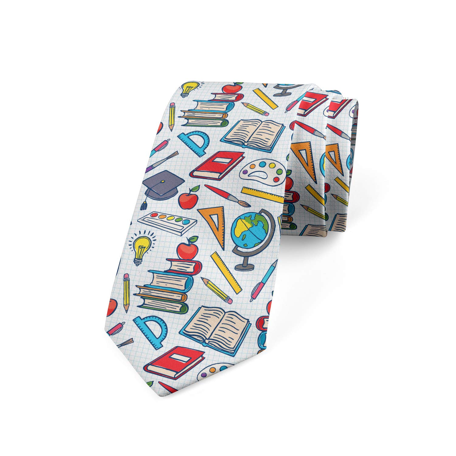 Ambesonne Stylish Multicolor Necktie for Men - 3.7 Inch Wide Fashion Accessory - Perfect for School, Work, and Formal Events