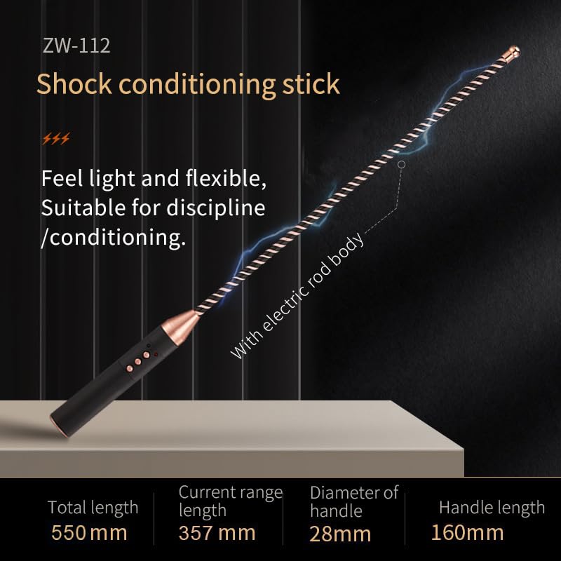 Electric Shock BDSM Toys - Sensual Spanking Paddle, SM Whip Crop & Electric Stimulation Stick for Couples - Enhance Intimacy & Role Play - Perfect for BDSM, Flirting & Sensation Play (Rod)
