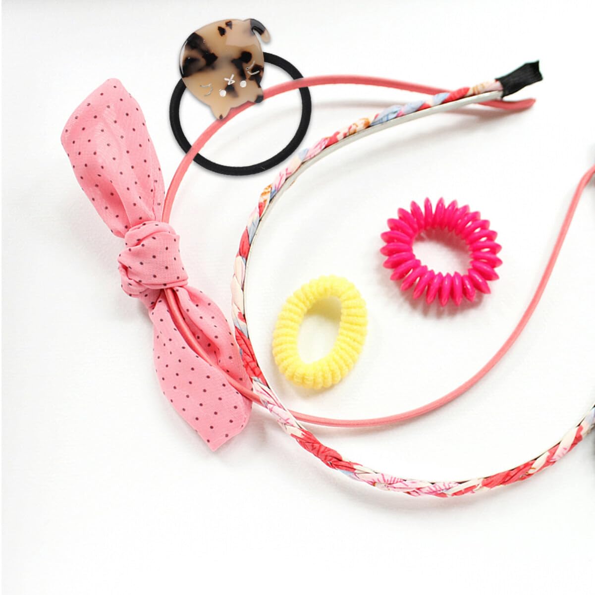 2Pcs Cute Cat Hair Ties for Women & Girls - Soft Elastic Rubber Bands for Thick & Thin Hair - Ponytail Holders & Hair Accessories - Perfect for School, Work, Parties & Everyday Use