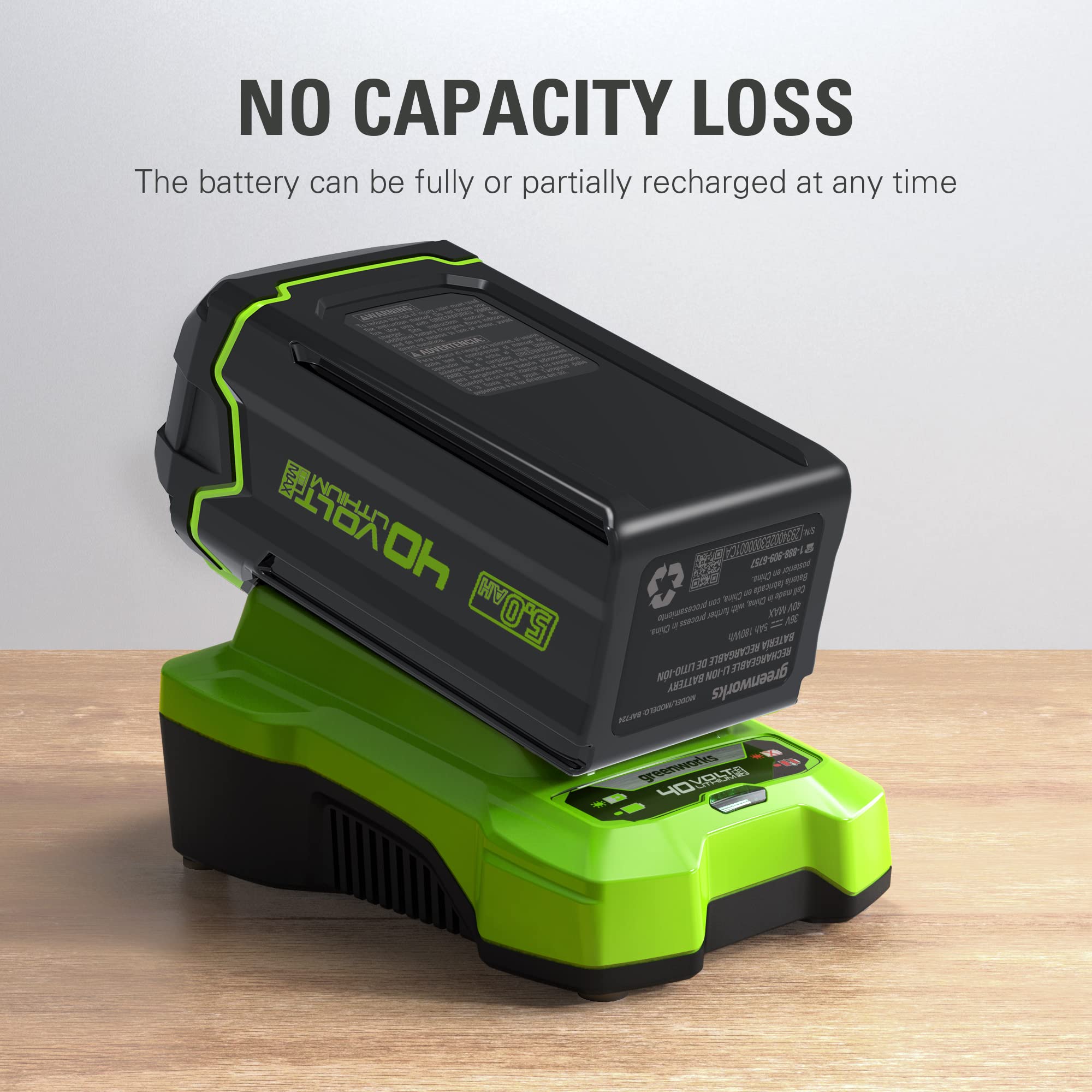 40V 5.0Ah Lithium-Ion Battery for Cordless Power Tools - Compatible with Lawn Mowers, String Trimmers & Leaf Blowers - Long Lasting Power for Outdoor Yard Work & DIY Projects