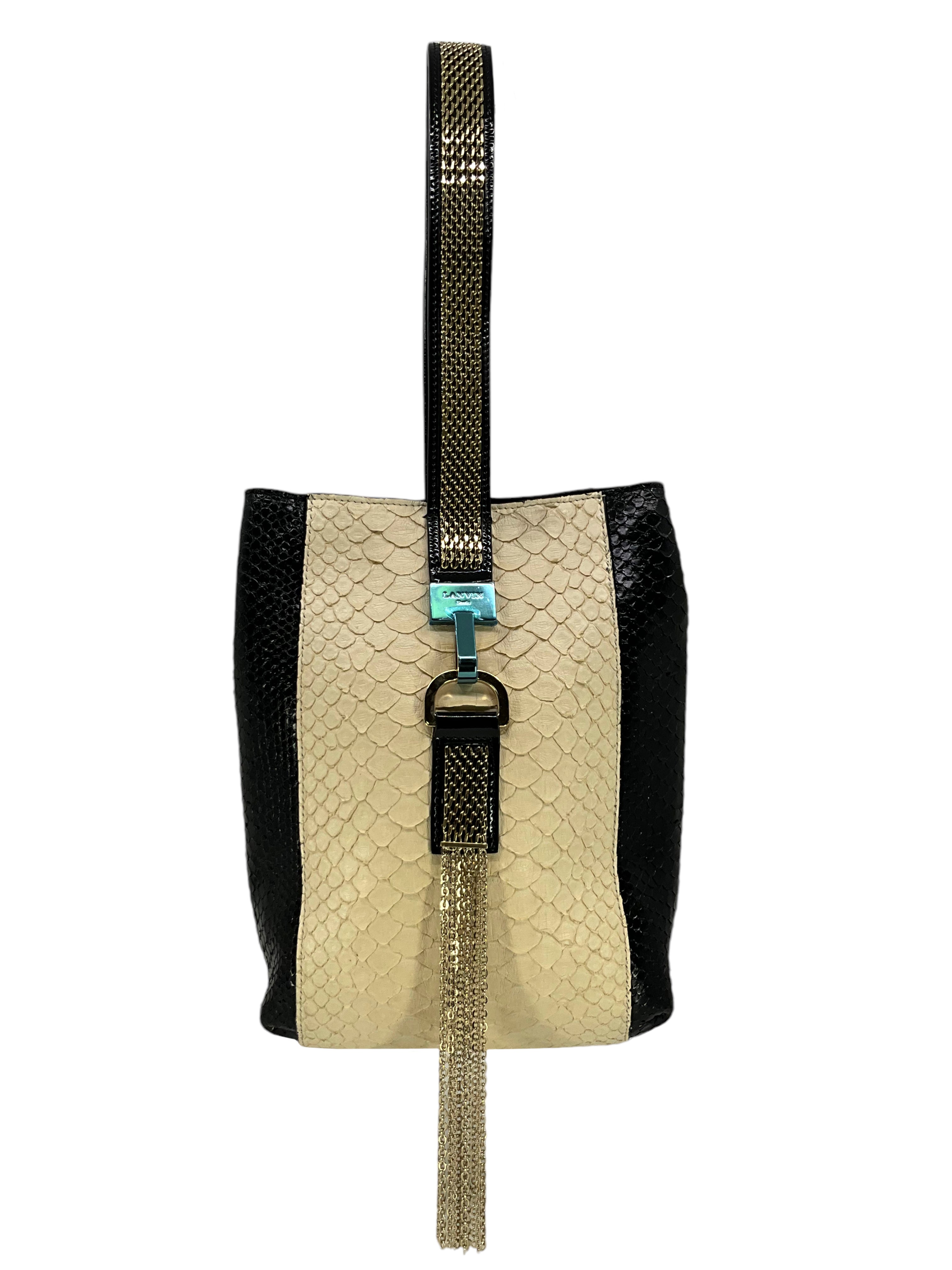 LANVIN Python Snakeskin Dress Bag - Luxury Designer Handbag for Women | Perfect for Evening Parties, Weddings & Special Occasions