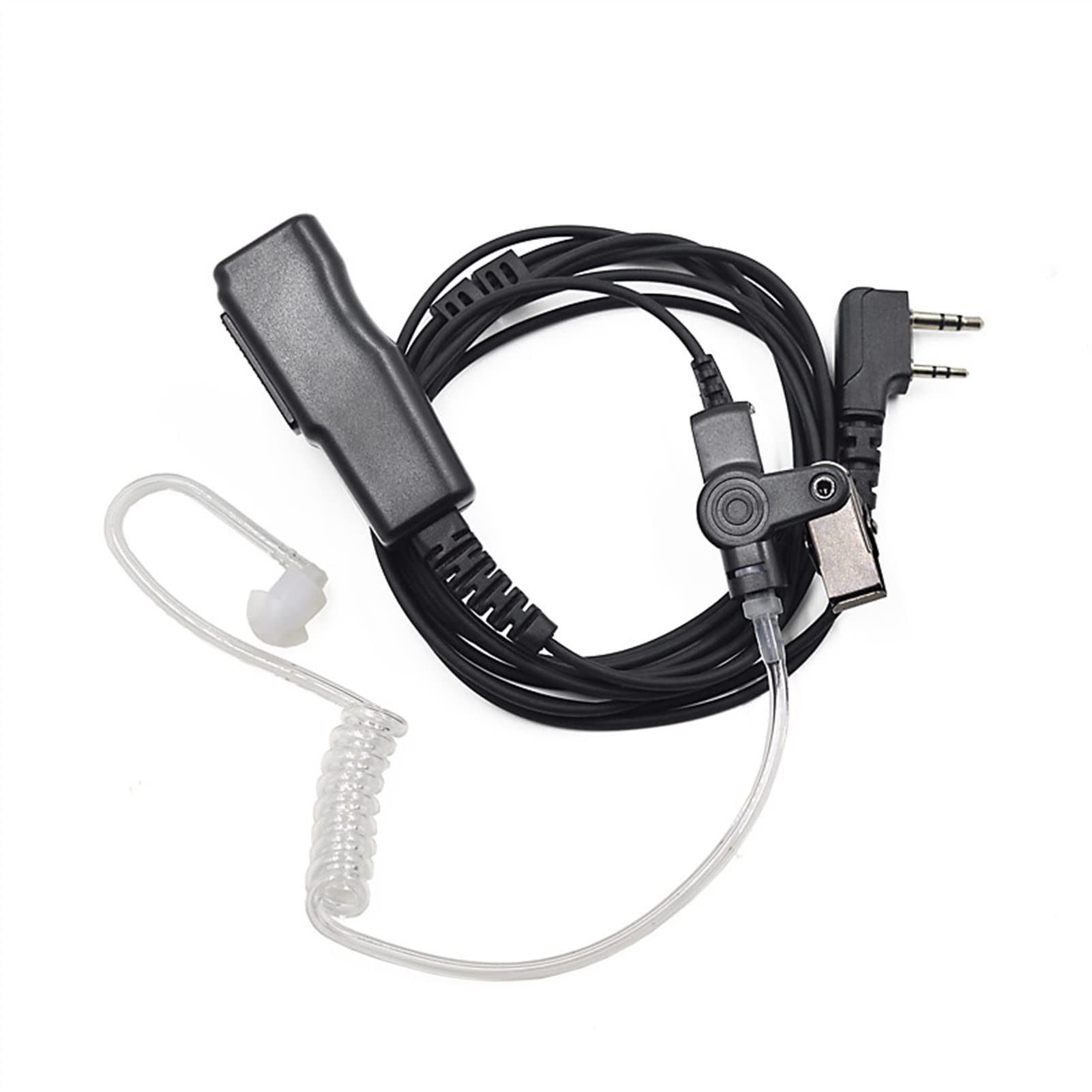 BMINO 5-Pack 2-Pin Earphone Headset with PTT for Long-Range Walkie-Talkie & Two-Way Radio - Ideal for Security, Construction, and Outdoor Adventures