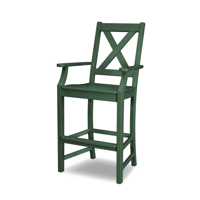 POLYWOOD Braxton Bar Arm Chair - Weather-Resistant Outdoor Dining Chair for Patio, Deck, or Poolside - Durable & Comfortable Seating Solution