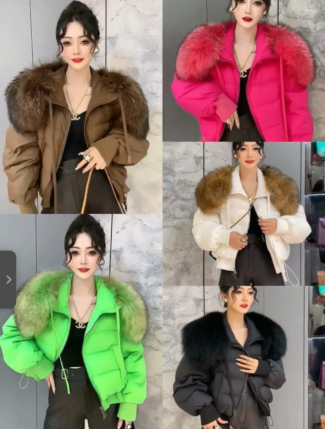 2024 Winter Women's Lightweight Luxury Down Jacket with Big Fur Collar - Loose Fit Long Sleeve Puffer Coat | Korean Style Fashion Outerwear for Casual Wear, Street Style & Cold Weather Protection