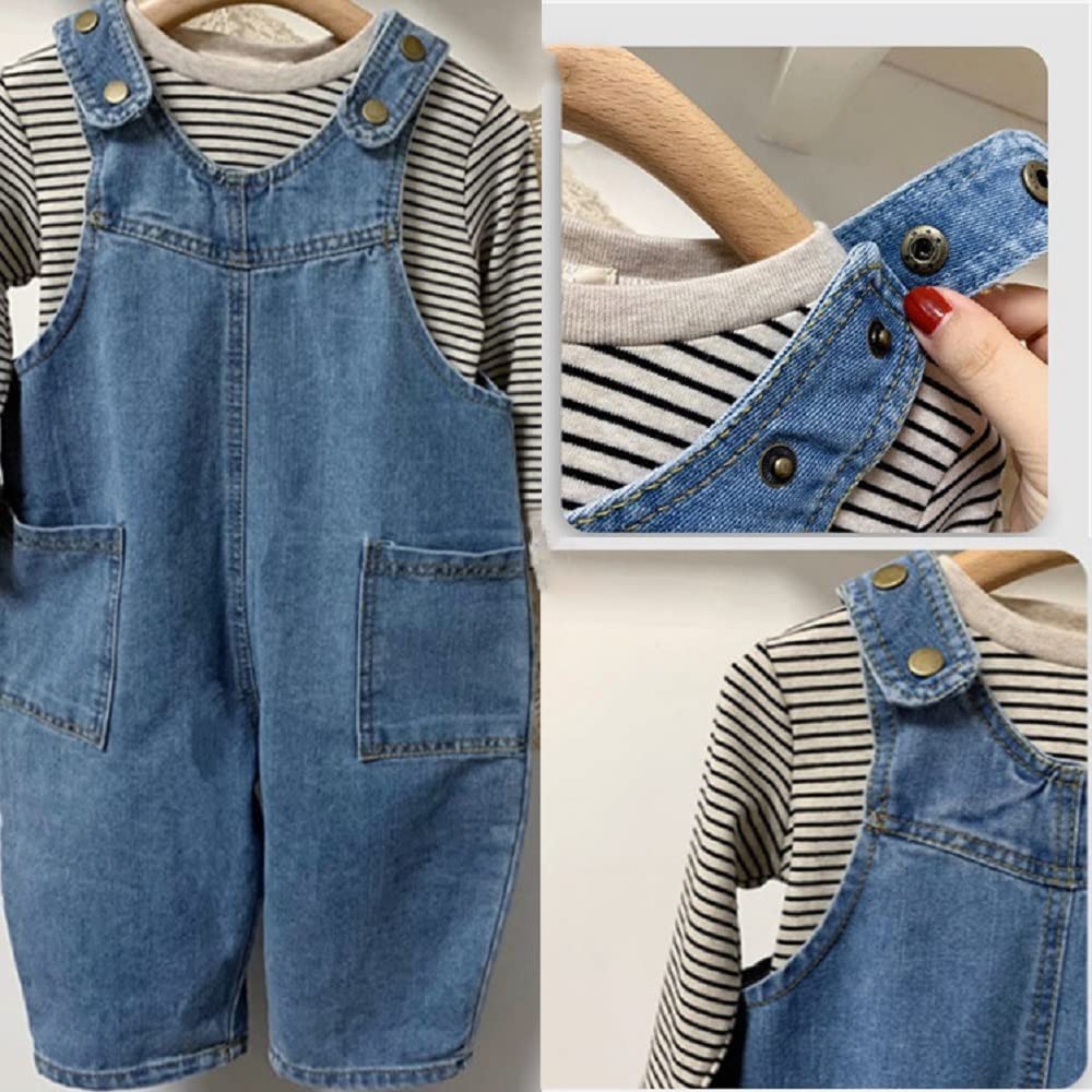 Girls Denim Overalls Casual Jean Backpack Pants - Stylish & Comfortable for School, Playdates & Outdoor Adventures