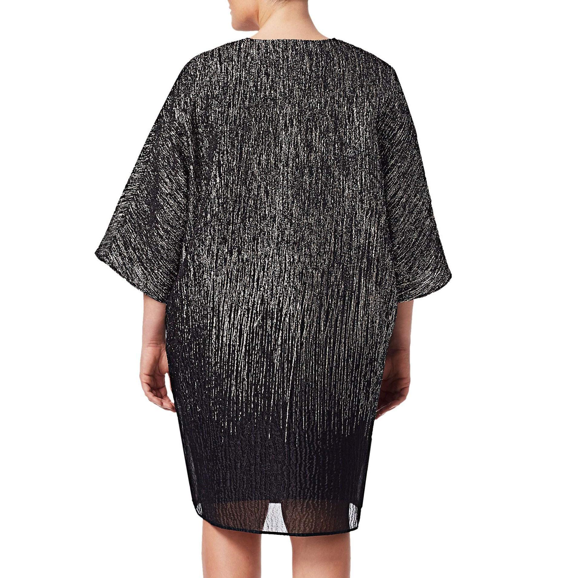 MARINA RINALDI Women's Metallic Festival Jacket - Shiny Black Outerwear for Concerts, Parties & Night Out