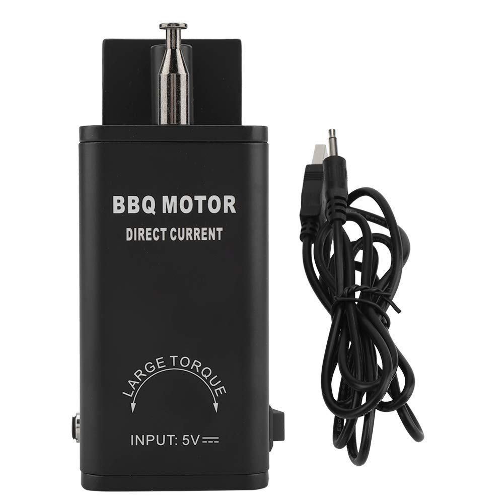 Oumefar DC 5V BBQ Rotisserie Motor - Portable Aluminum Grill Rotisserie Kit with USB Cable for Outdoor Camping, Picnic & Backyard Barbecue (Perfect for Chicken, Meat & Vegetables)