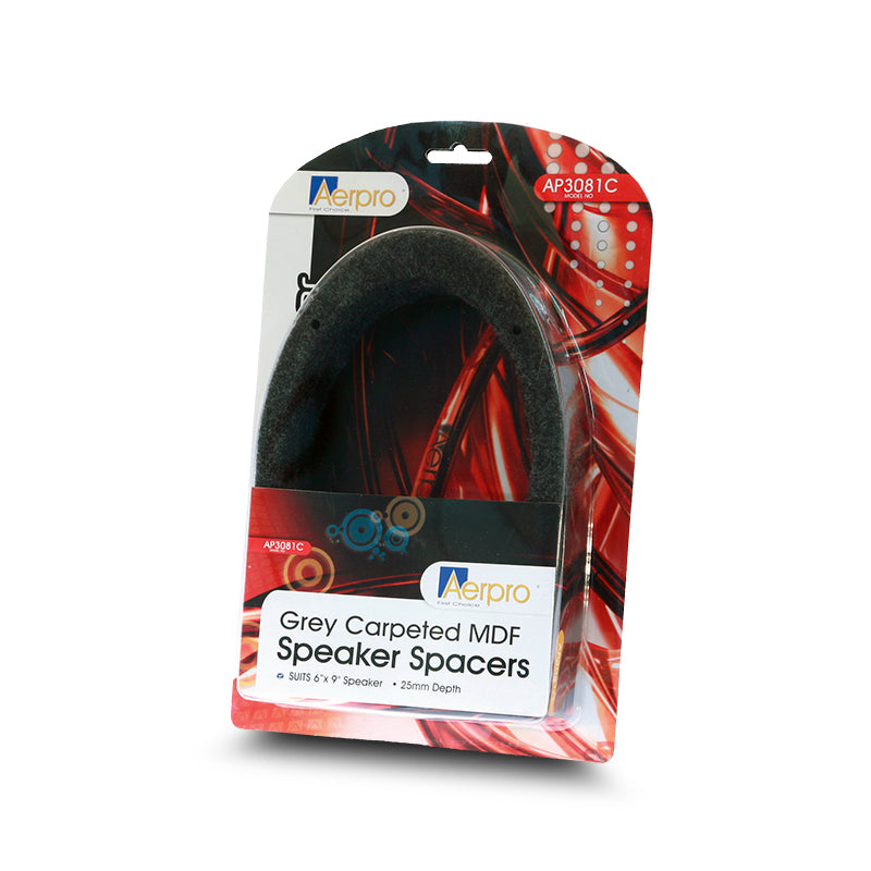 Aerpro AP3081C 6x9 Inch MDF Grey Carpet Speaker Spacer - Perfect for Car Audio Upgrades & DIY Speaker Installation
