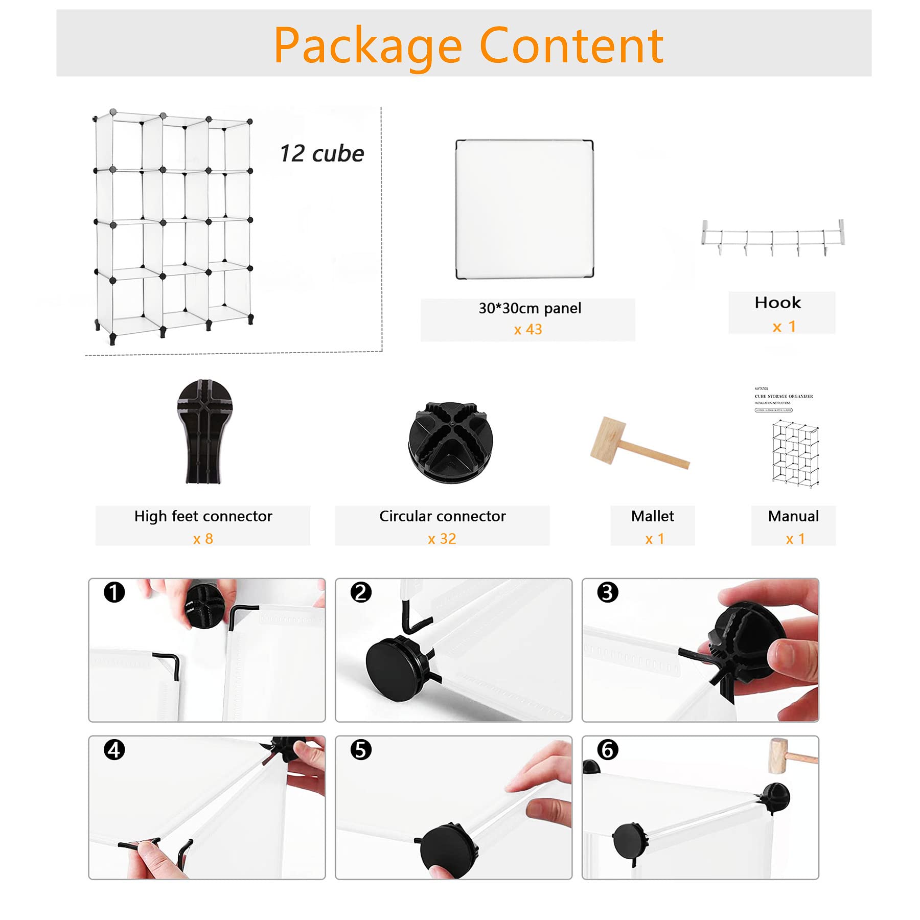 12-Cube Storage Organizer - DIY Bookshelf & Closet Shelves for Home & Bedroom Organization