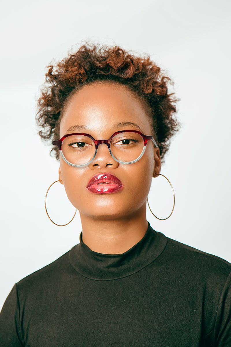 Stylish Colorful Geometric Acetate Eyeglasses WD1326P - Trendy Unisex Frames for Women & Men, Perfect for Reading, Fashion Accessories, and Daily Wear