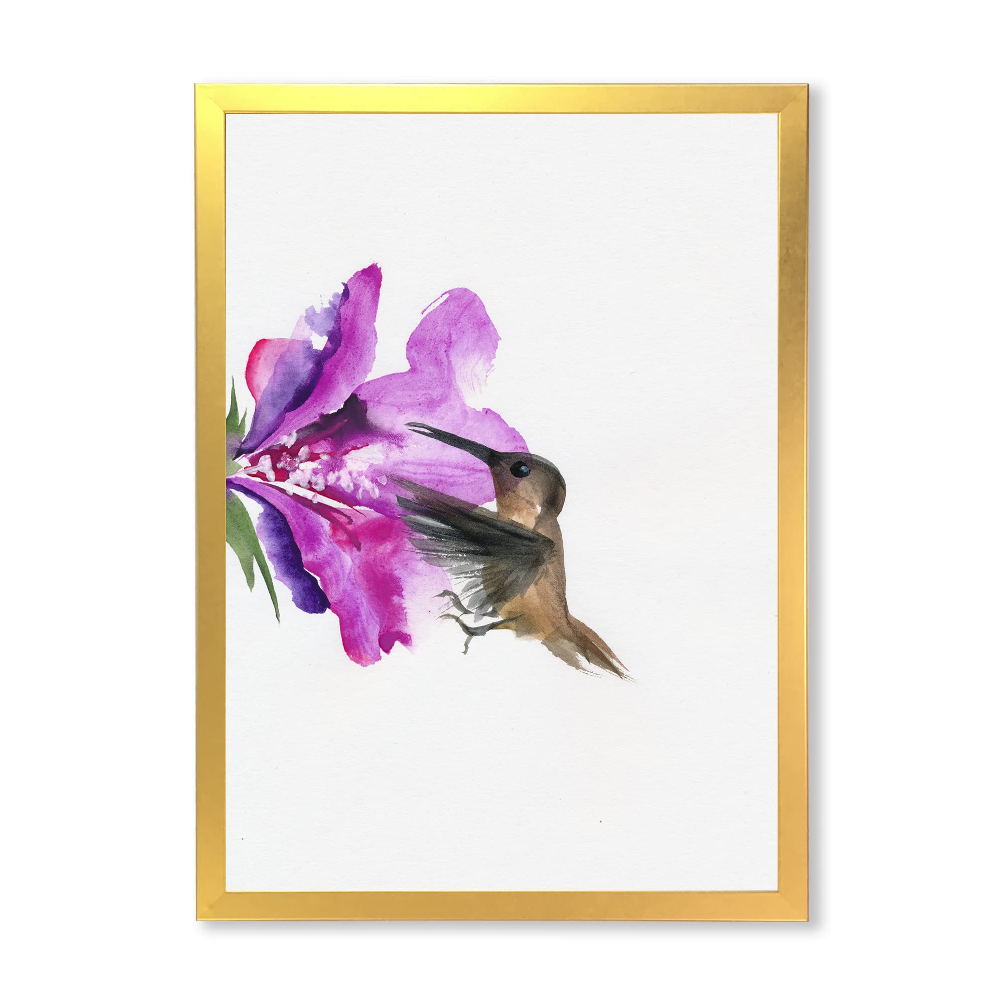 Vintage Floral Framed Wall Art - Traditional Pink Flower DesignQ Painting for Living Room, Bedroom & Office Decor