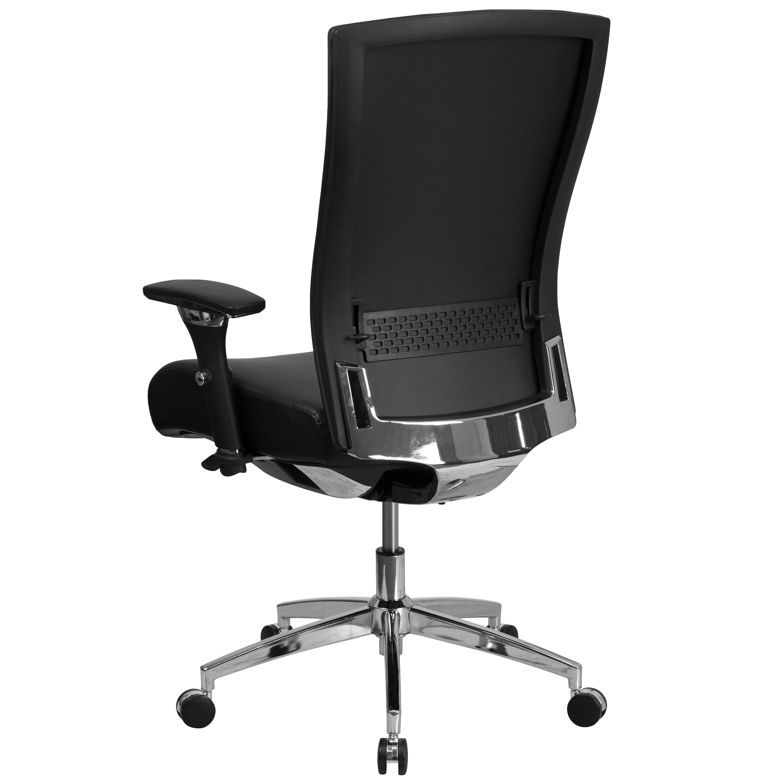 FLASH HERCULES Series 24/7 Heavy Duty 300 lb. Capacity Black LeatherSoft Ergonomic Office Chair with Seat Slider - Perfect for Long Work Hours, Gaming & Home Office Use