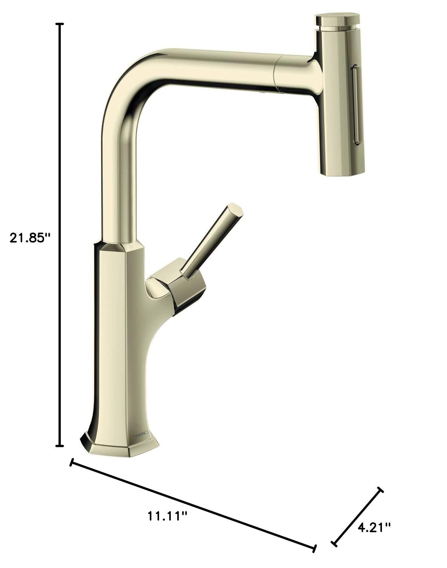 Hansgrohe Locarno Brushed Nickel Single-Handle Pull-Out Sprayer Kitchen Faucet - Modern Water-Saving Design for Sink, Dishwashing & Cooking (Model 04828830) | Perfect for Home Kitchens, Restaurants & Commercial Use