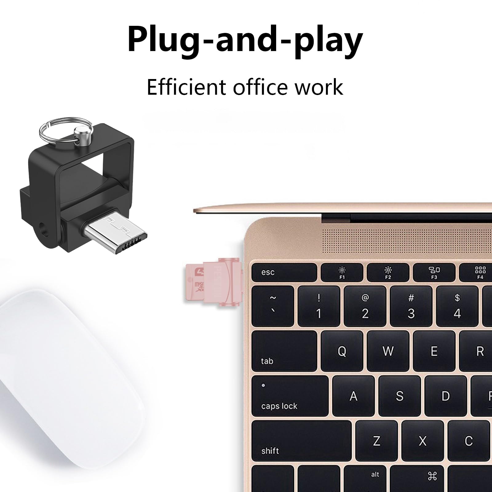 High-Speed Micro USB Card Reader Adapter - Compatible with SD, TF, MMC Memory Cards for Laptops & Smartphones | Perfect for Photographers, Travelers & Data Transfer