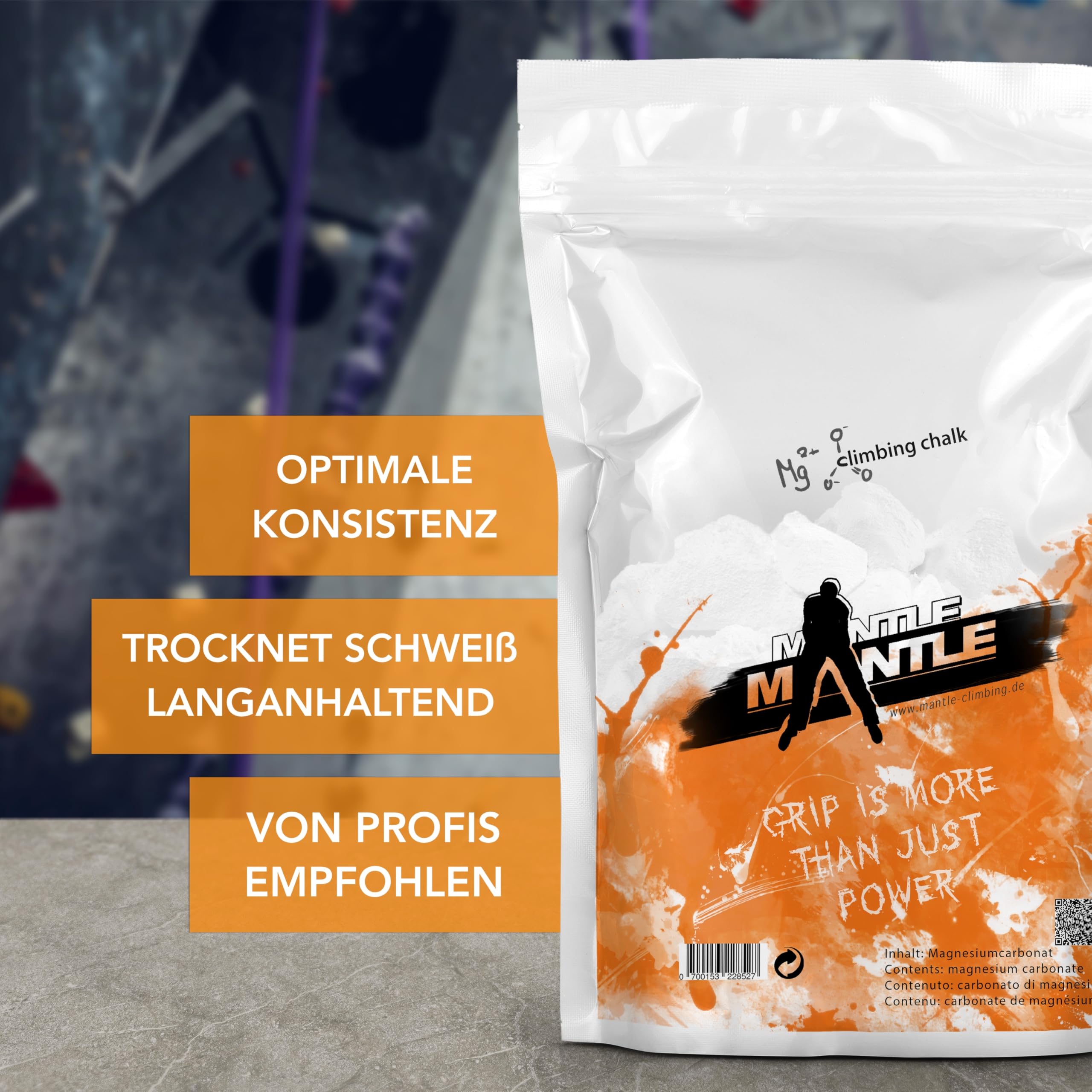 **Mantle Chalk Powder 1kg - Premium Climbing Chalk for Bouldering, Rock Climbing & Fitness - Improve Grip & Reduce Sweat for Indoor & Outdoor Training**