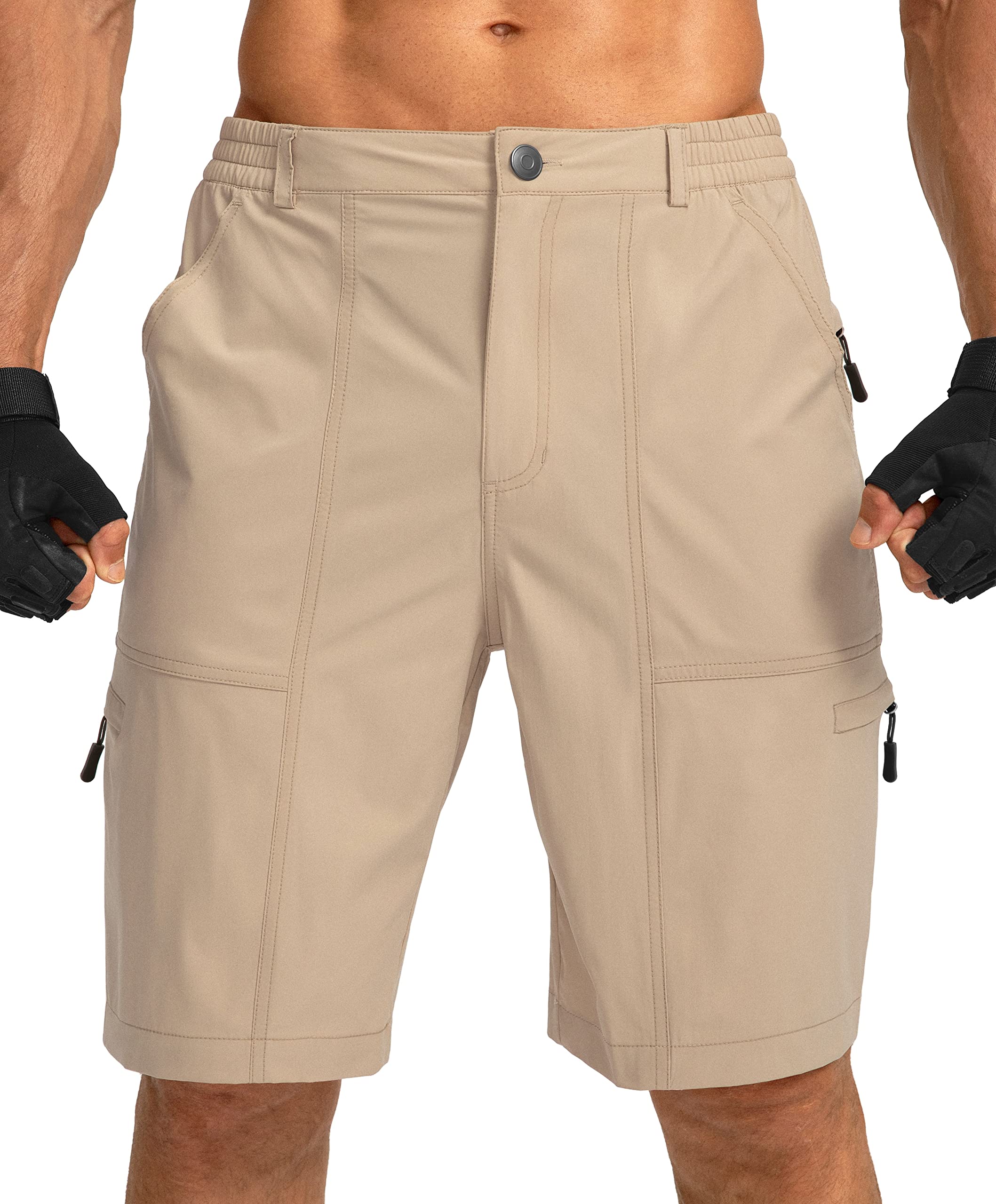 Viodia Men's Quick Dry Hiking Cargo Shorts - 6 Pockets Lightweight Stretch Outdoor Shorts for Hiking, Fishing, Golf & Summer Activities