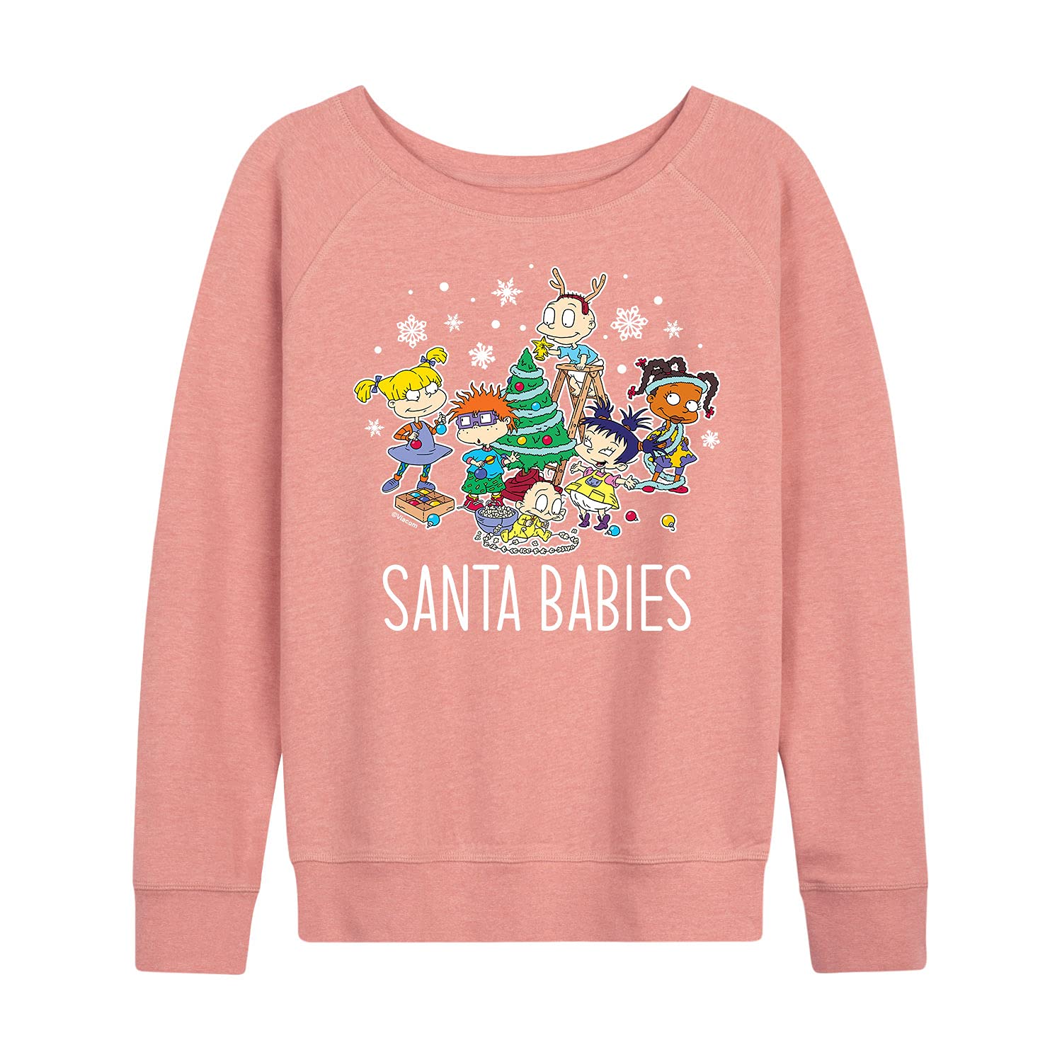 Rugrats Women's Christmas Holiday Fleece Pullover - Cozy Winter Sweatshirt for Casual Wear & Holiday Parties | Cute Cartoon Graphic Fleece Top