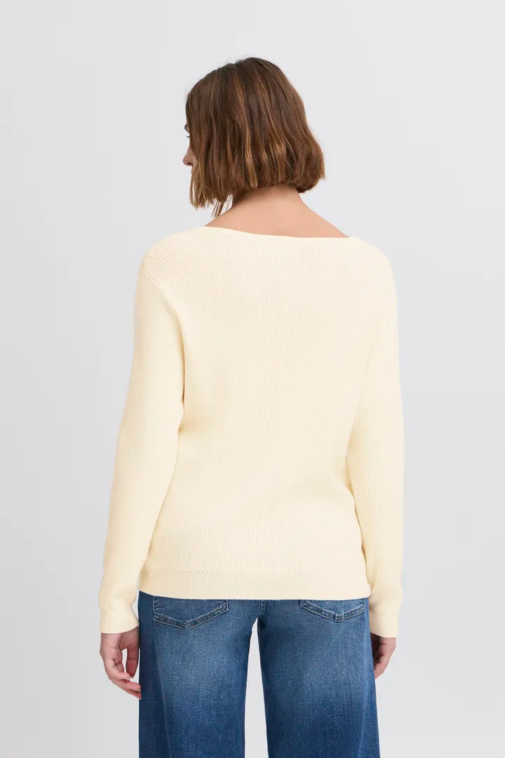 Olivia Rib Jumper Sweater for Women - Soft Knit Pullover in Birch Color | Perfect for Fall, Winter & Casual Outfits