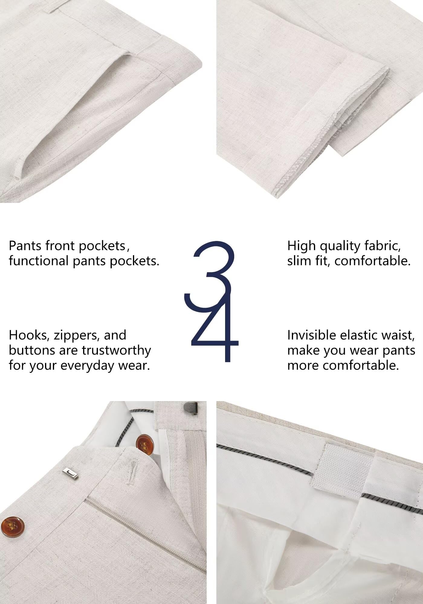 Stylish Wehilion Retro Linen Men's 3-Piece Suit - Slim Fit Summer Wedding Tuxedo with Jacket, Vest & Pants | Lightweight Breathable Fabric for Beach Weddings, Outdoor Events & Formal Occasions