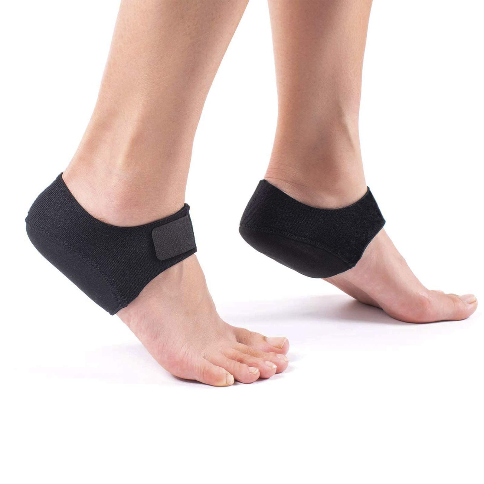 Plantar Fasciitis Heel Cups for Heel Pain Relief - Updated Support Sleeves for Men & Women (Black, Size M 5-8/W 6-9.5) - Ideal for Running, Walking, Work & Daily Comfort