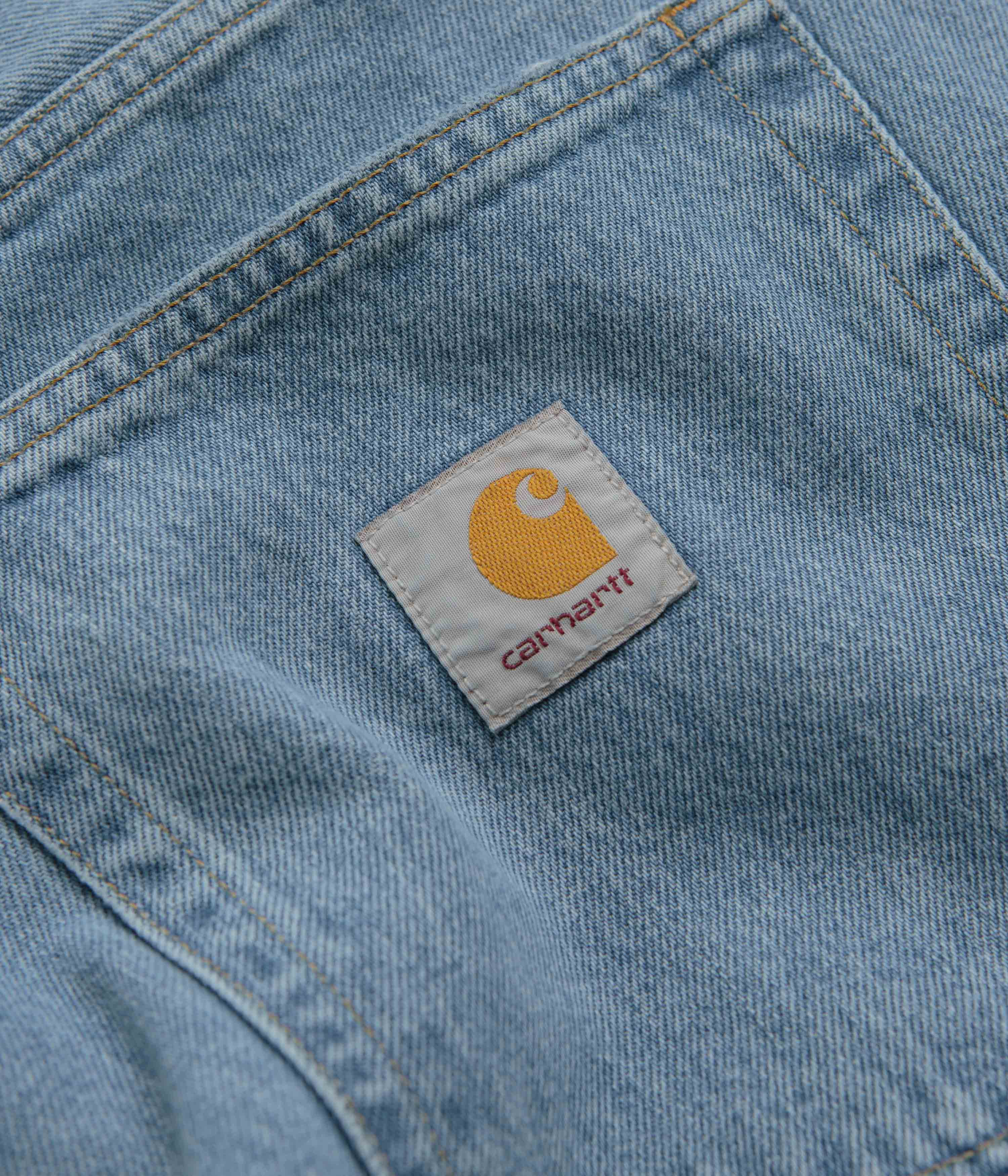 Carhartt Brandon Denim Pants for Men - Blue Stone Bleach Wash, Durable Work Pants for Construction & Outdoor Activities