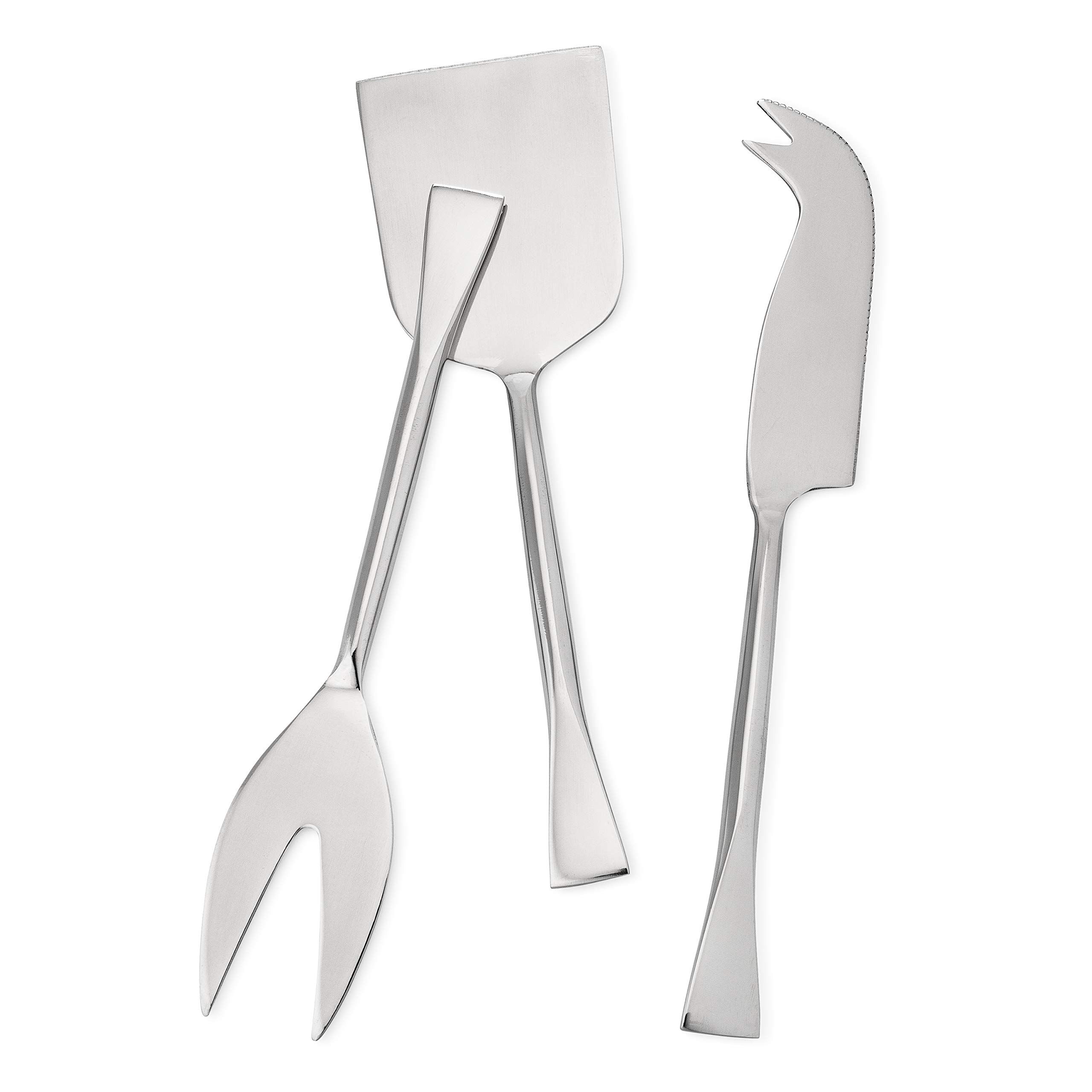 Premium Old Dutch International Cheese Knife Set - 3-Piece Stainless Steel Cheese Slicers & Spreaders - Perfect for Charcuterie Boards, Wine Pairings & Gourmet Entertaining