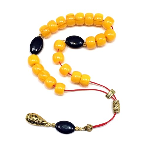 RESIN DRUM IMITATION AMBER BEADS (9X9 mm, 21 Beads)