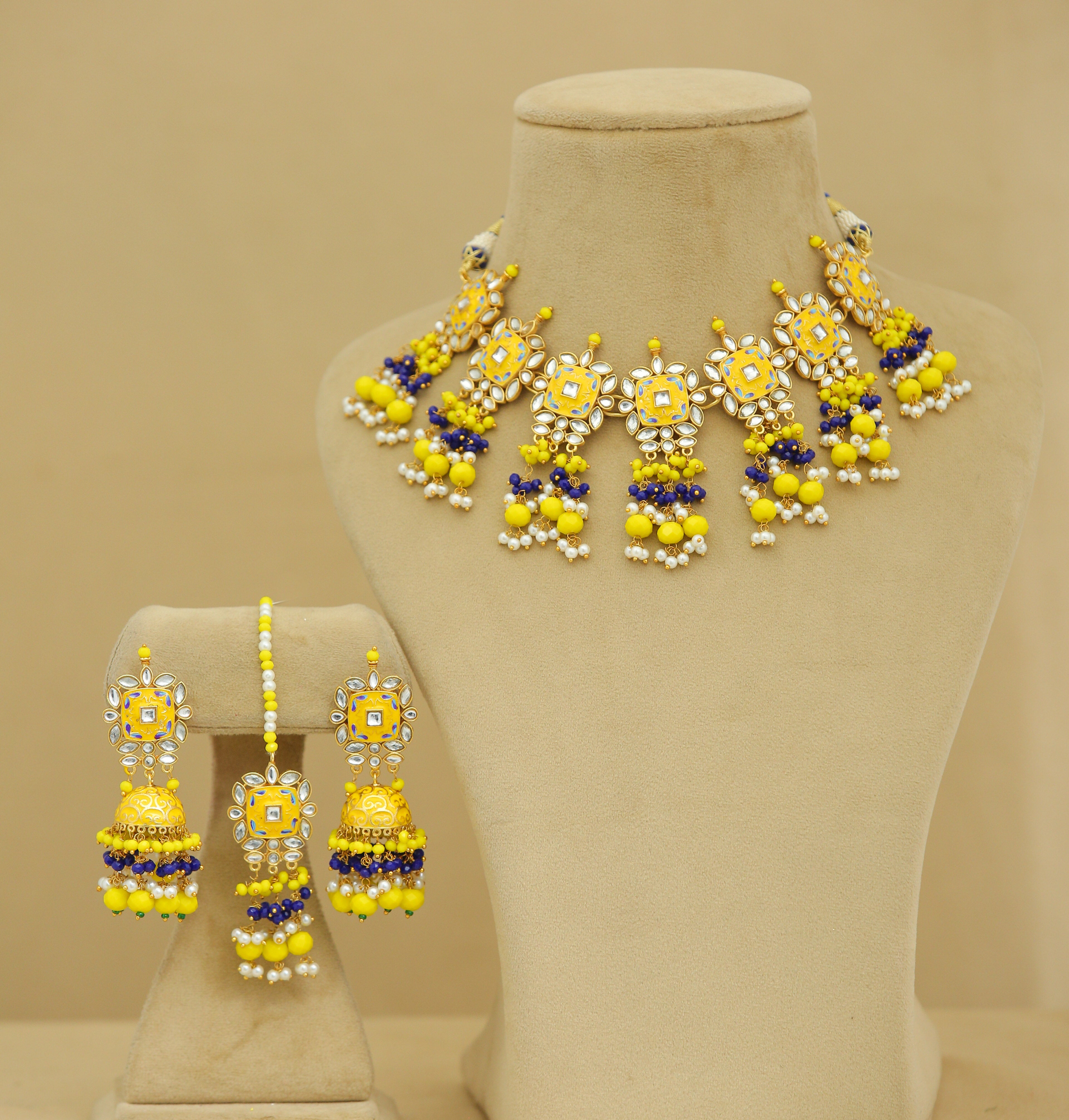 Alia Meenakari Full Set Jewelry - Exquisite Handcrafted Indian Bridal Necklace Set with Earrings for Weddings, Festivals & Special Occasions