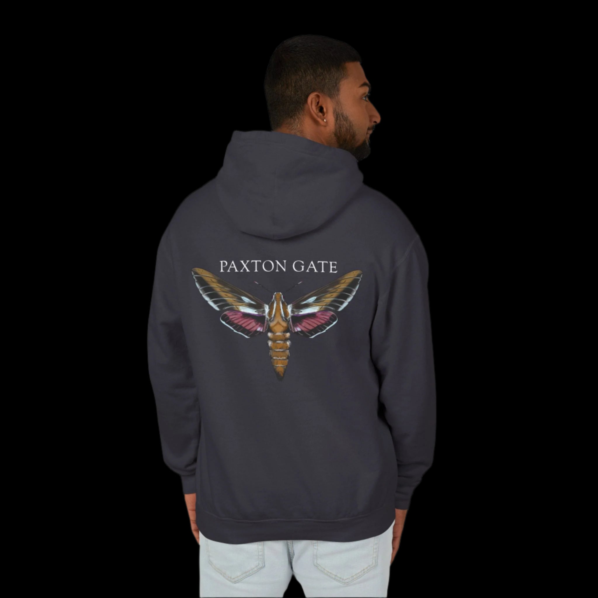 Unisex Paxton Gate Sphingidae Hoodie by Kris Struble - Stylish Moth Print Sweatshirt for Men & Women | Perfect for Casual Wear, Street Fashion & Outdoor Activities