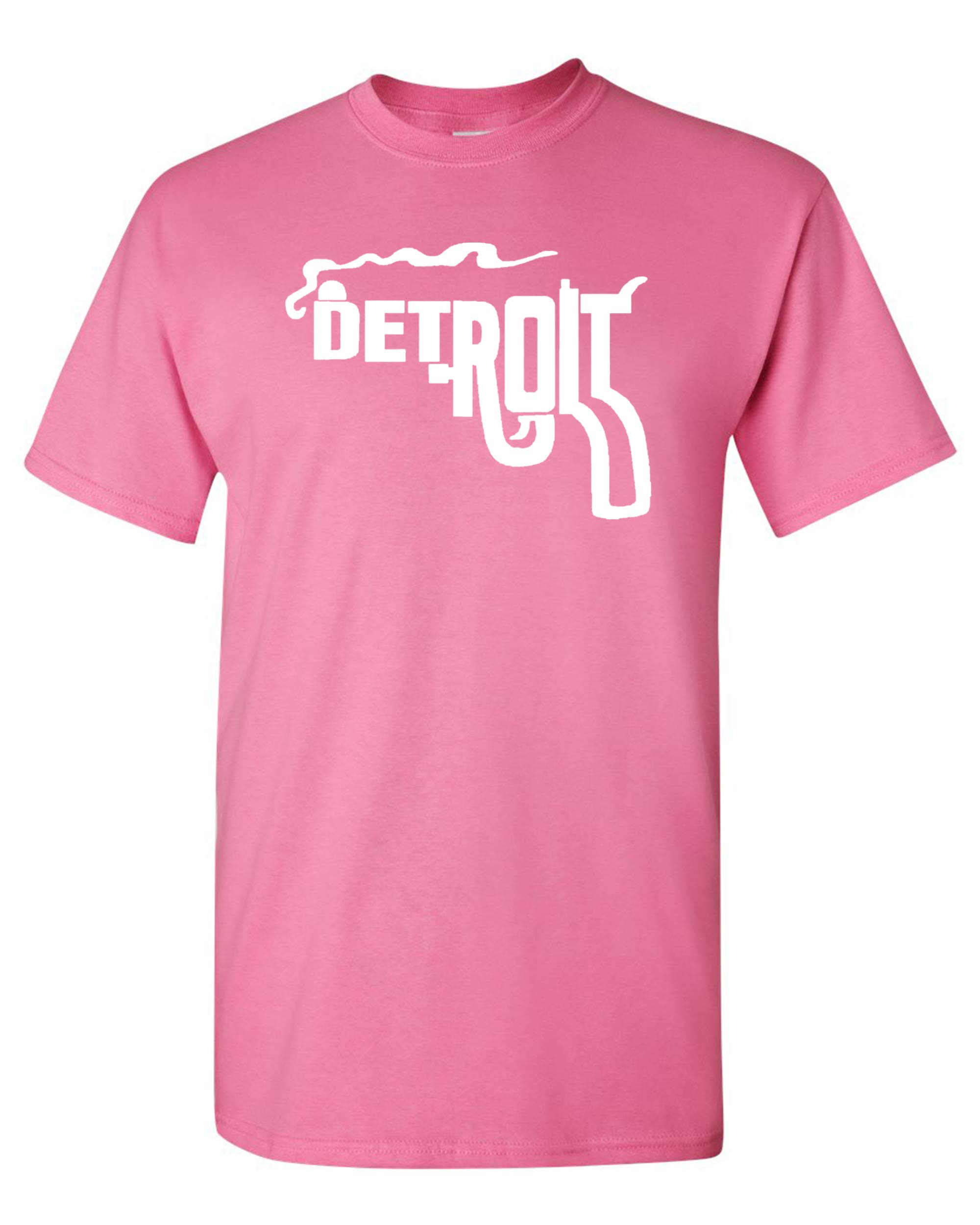 Men's Detroit Smoking Gun Philadelphia Sunny Graphic T-Shirt - Medium Size, Azalea Color - Casual Wear, Street Style & Everyday Outfit
