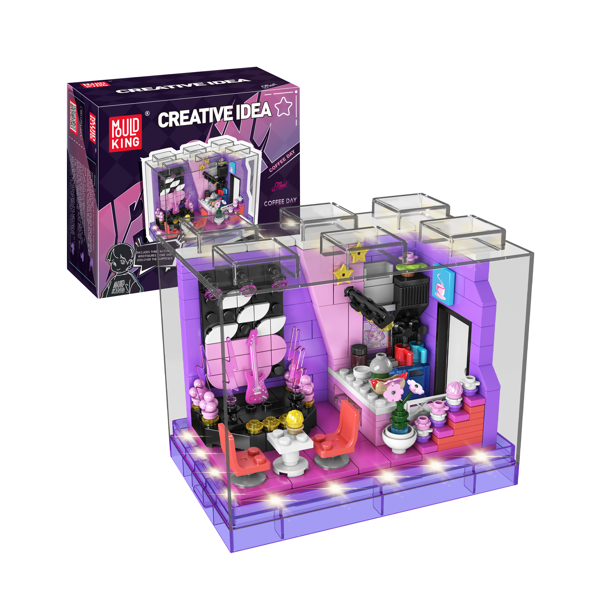 Mould King 24036 Coffee Day Building Blocks Set - 366 PCS Creative Building Toy for Adults & Kids | Perfect for Home Decor, Office Display & Gift Giving
