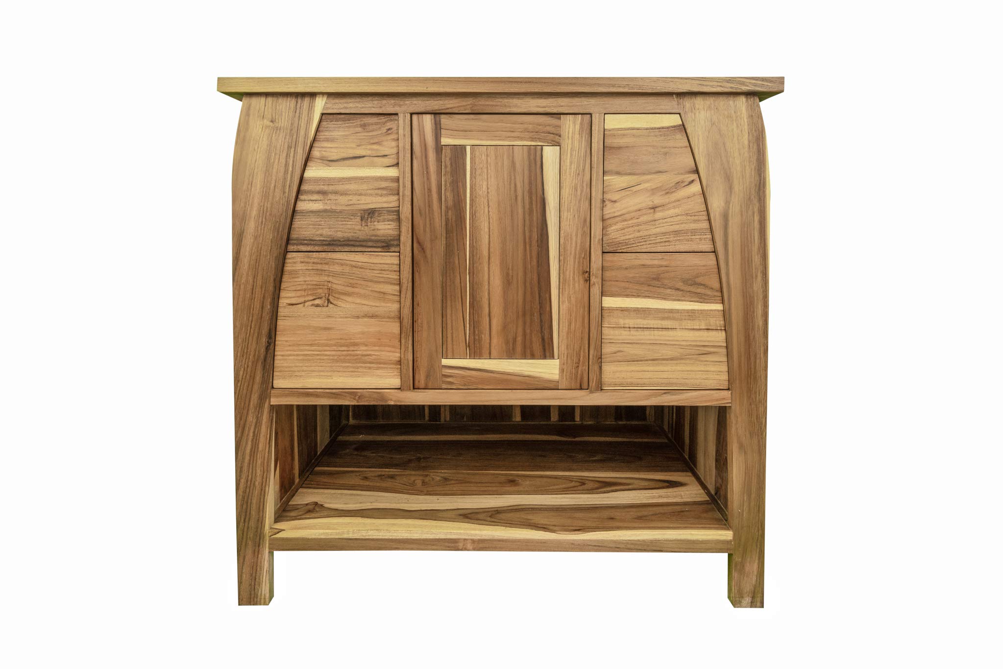 EcoDecors Tranquility 36-Inch Wide Bathroom Vanity with Mirror in Rich Brown Finish - Perfect for Modern Master Bathrooms and Powder Rooms