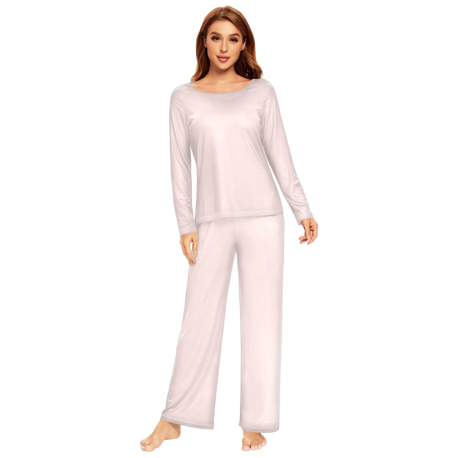 Cozy Blue Women's Pajama Set - Long Sleeve Sleepwear Top & Pants Lounge Outfit 20804 | Soft Cotton Nightwear for Relaxing at Home, Sleepovers & Gift Giving