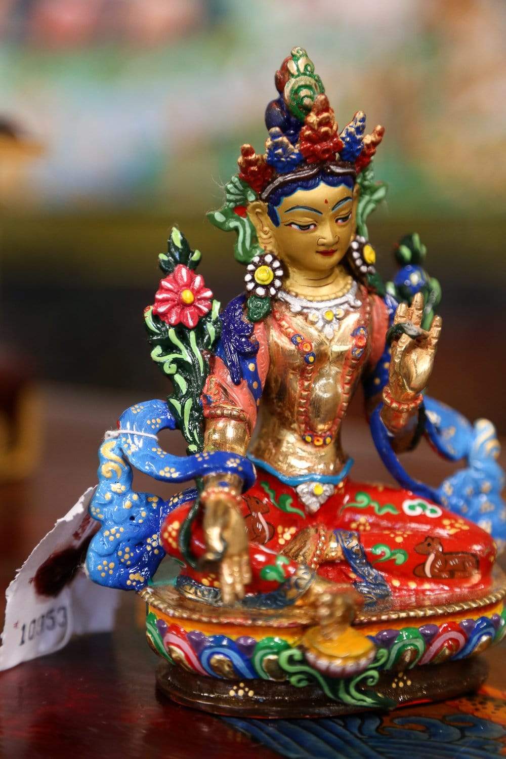 Green Tara Savioress Statue - Buddhist Goddess of Compassion Statue for Home Altar, Meditation & Spiritual Decor | Handcrafted Resin Sculpture for Serenity & Blessings