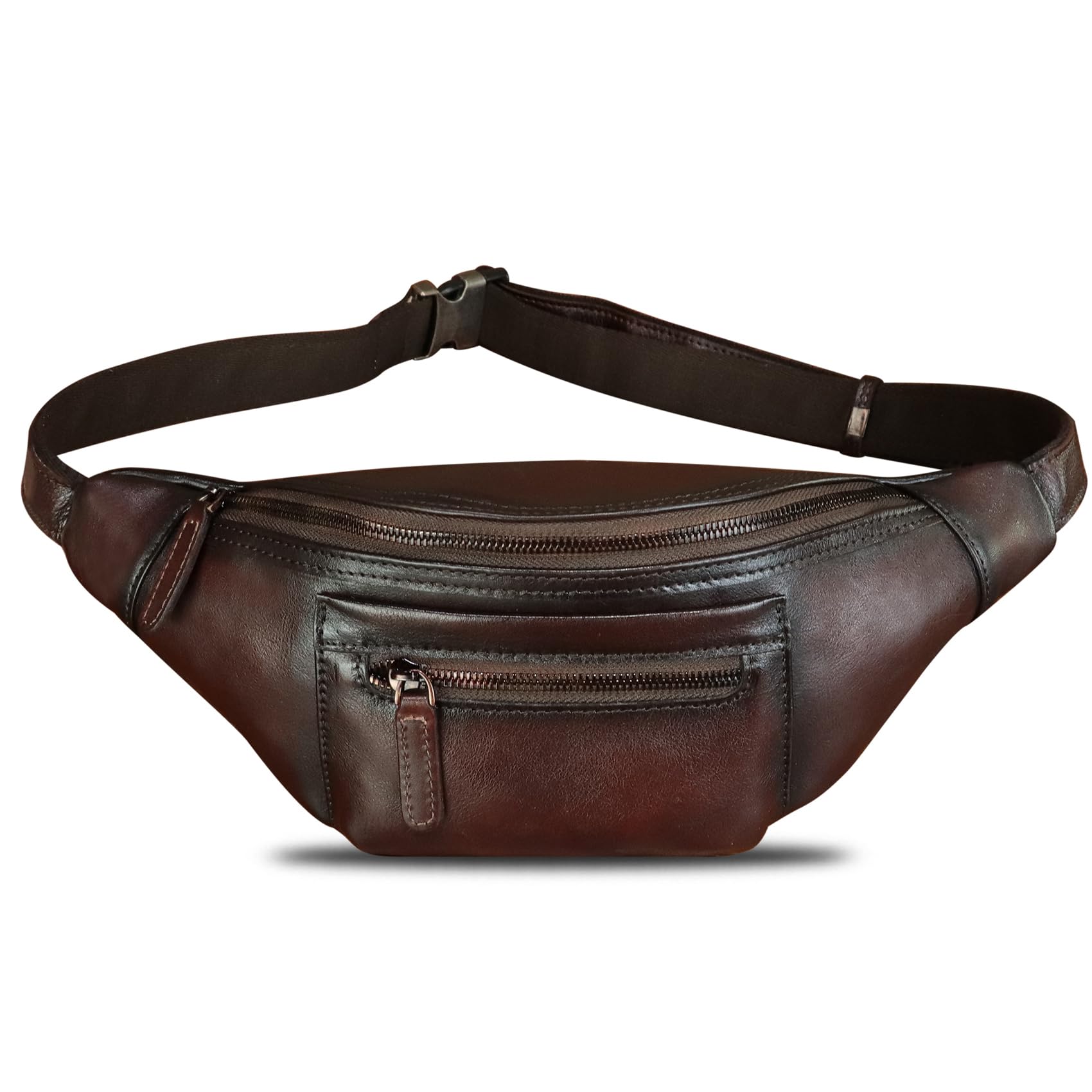 Vintage Genuine Leather Fanny Pack for Men & Women - Handmade Leather Waist Bag, Sling Backpack, Crossbody Purse (Coffee) - Perfect for Travel, Hiking & Everyday Use