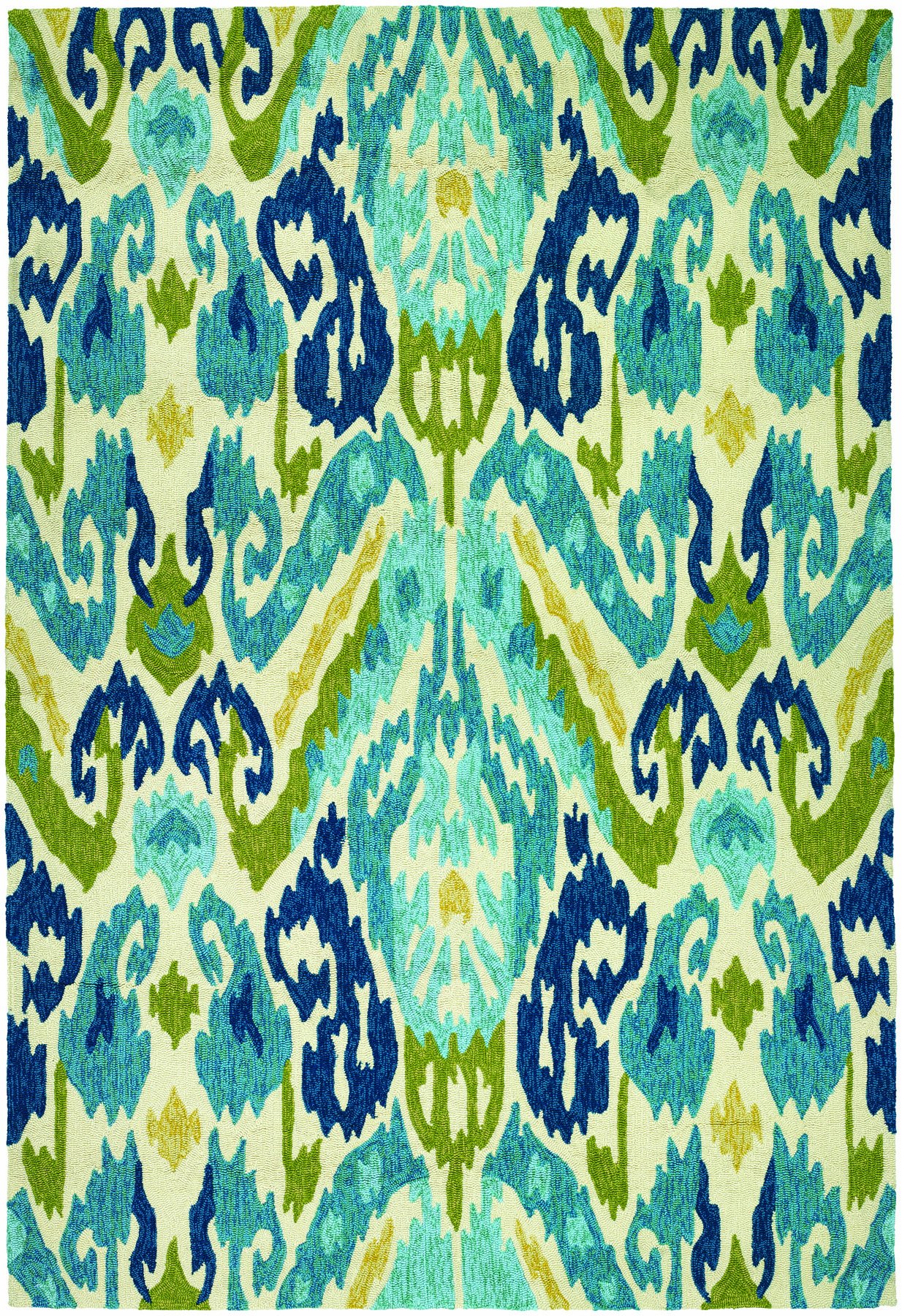 Couristan Covington 2263/0702 Runner Rug 3.5x5.5 Feet - Delfina/Azure-Lemon Modern Non-Slip Hallway Carpet for Living Room, Bedroom & Entryway