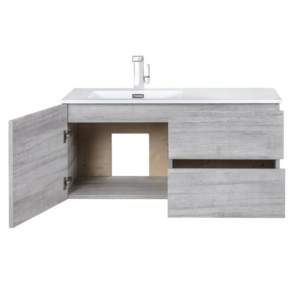 Cutler Kitchen & Bath Beachwood Collection SOHO 42 Inch Wall Mount Modern Bathroom Vanity with Sink - FV BW SOHO42 - Perfect for Small Bathrooms & Contemporary Home Decor