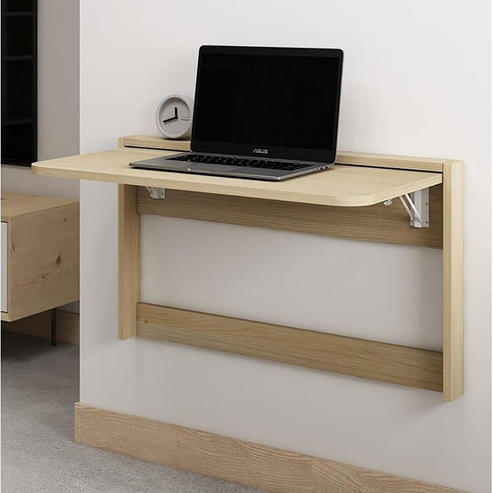 Space-Saving Wall-Mounted Floating Desk - Multifunctional Foldable Computer Desk with 60KG Capacity for Home Office, Living Room & Bedroom | Perfect for Small Spaces, Dorm Rooms & Workstations