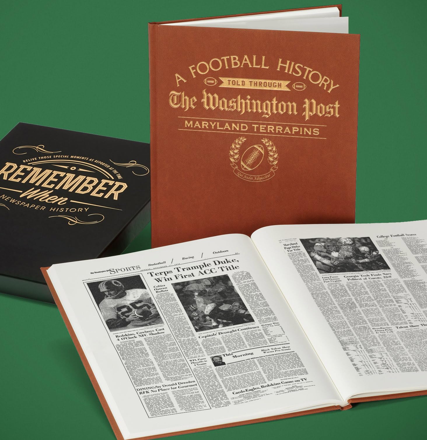 Personalized College Football Newspaper History Book - A3 Large Deluxe Hardcover Gift for Football Fans, Alumni & Students | Perfect for Graduation, Game Day & Home Decor