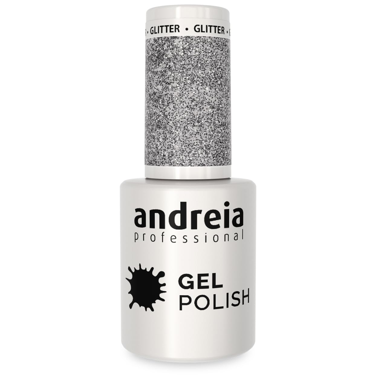 Andreia Semi-Permanent UV LED Gel Nail Polish - Long Lasting 4 Weeks French Manicure with Intense Shine - Color 277 Silver Glitter in Grey & Purple Shades - 10.5ml Bottle - Perfect for Salon, Home Nail Art & Special Occasions