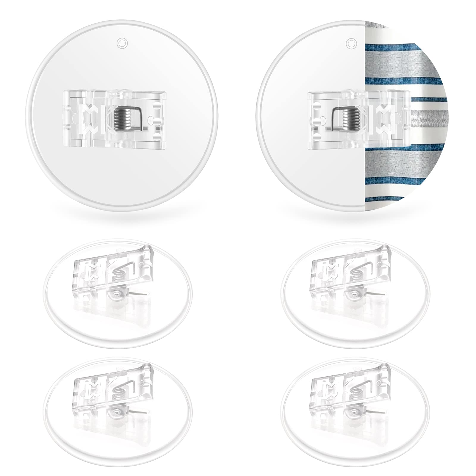 Kitosun Waterproof Shower Curtain Clips - 6PCS Transparent Bathroom Shower Liner Clips to Prevent Water Splash, Block Wind & Enhance Privacy - Ideal for Bathrooms, RV Showers & Dorm Bathrooms