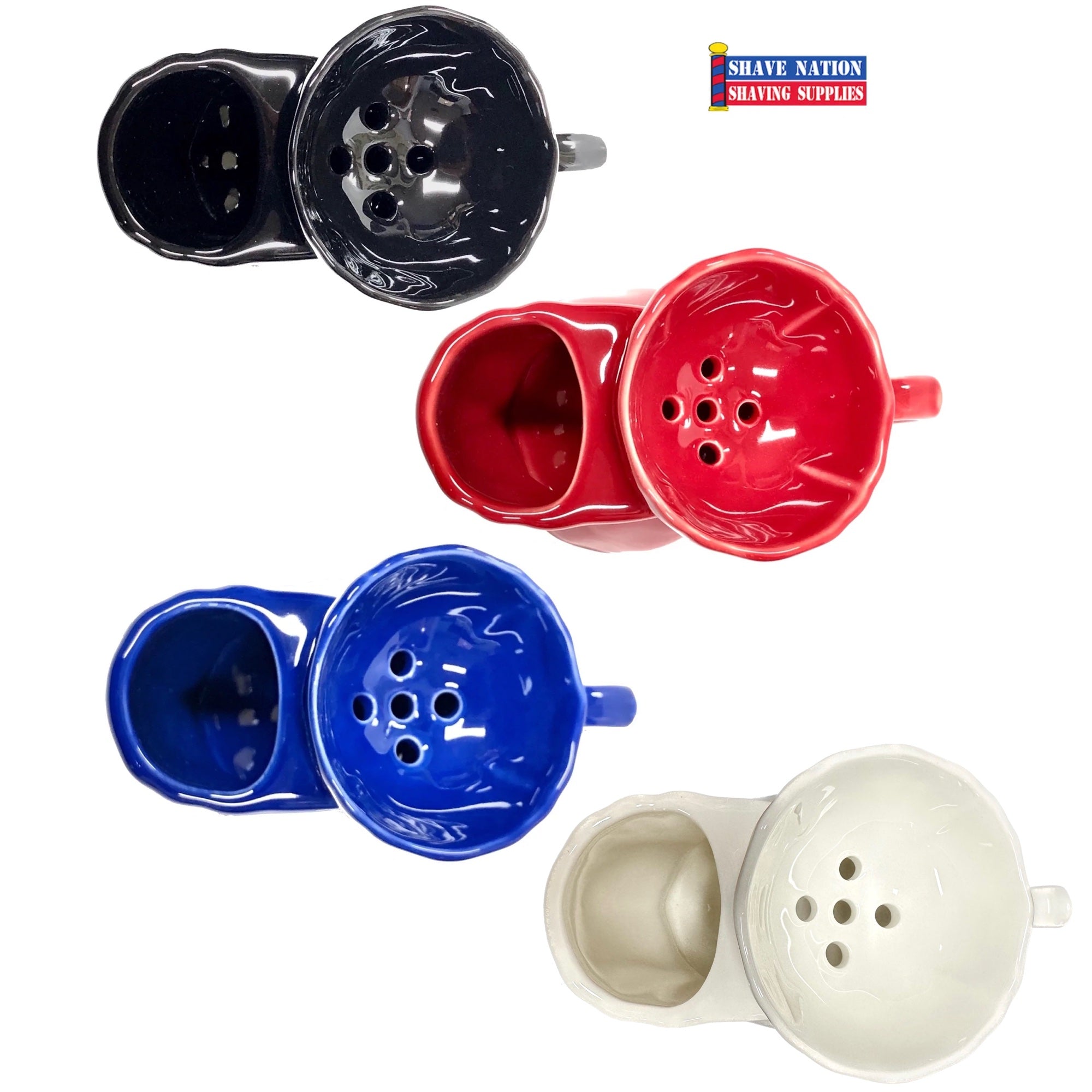 Simpsons Traditional Shaving Mug - Classic Black, Red or Blue Colors - Perfect for Men's Grooming & Barber Shop Decor