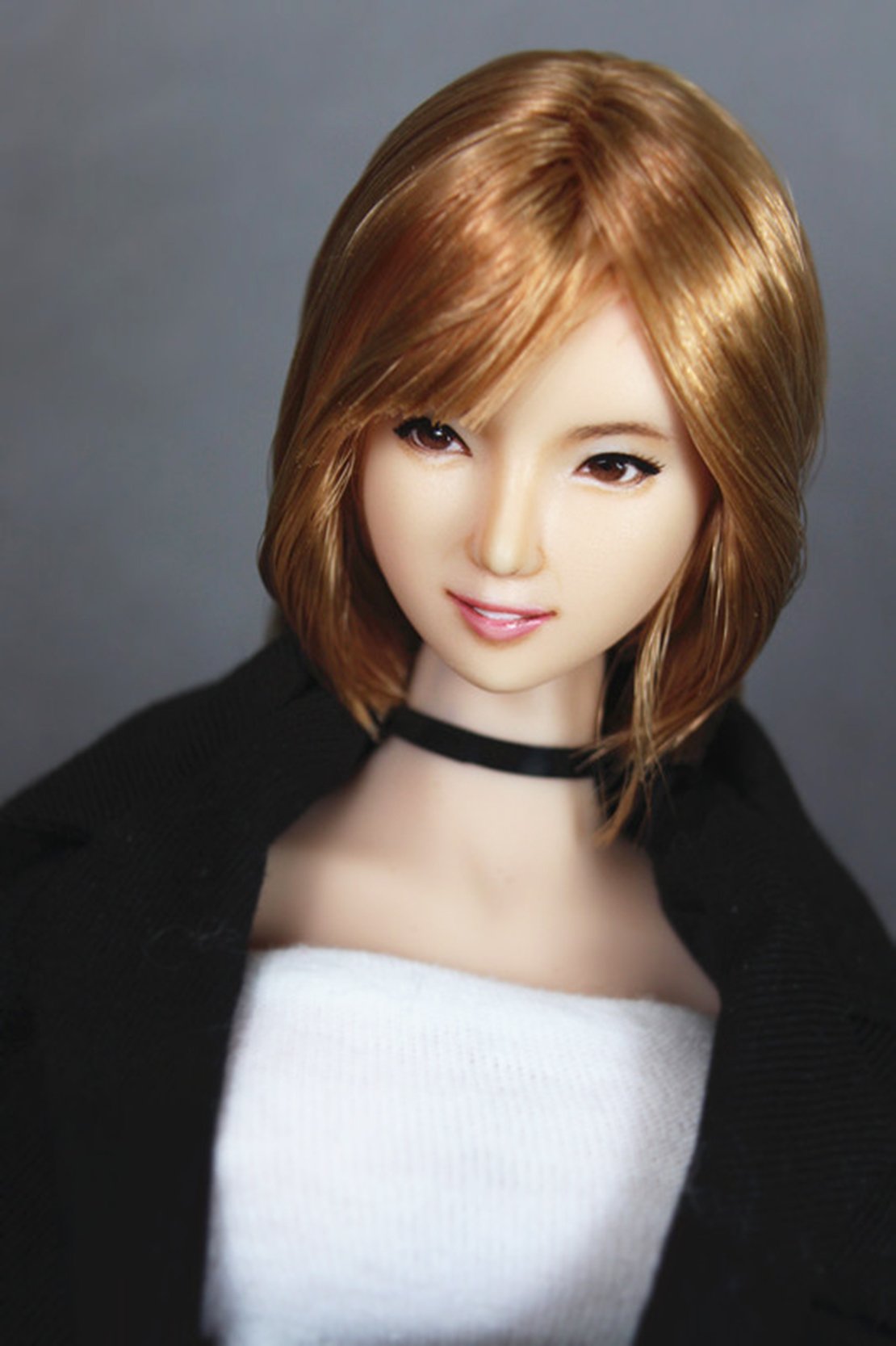 1/6 Scale Female Figure Head Sculpt - Handmade Custom Makeup, Beauty Doll Head for 12