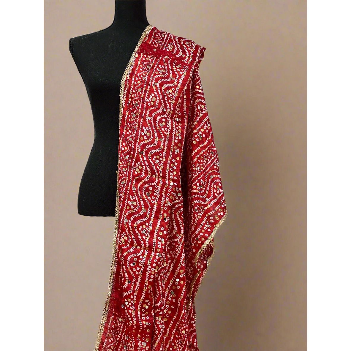 Bandhini Dupattas - Handmade Indian Scarves for Women, Stylish & Lightweight - Perfect for Weddings, Parties & Festive Occasions