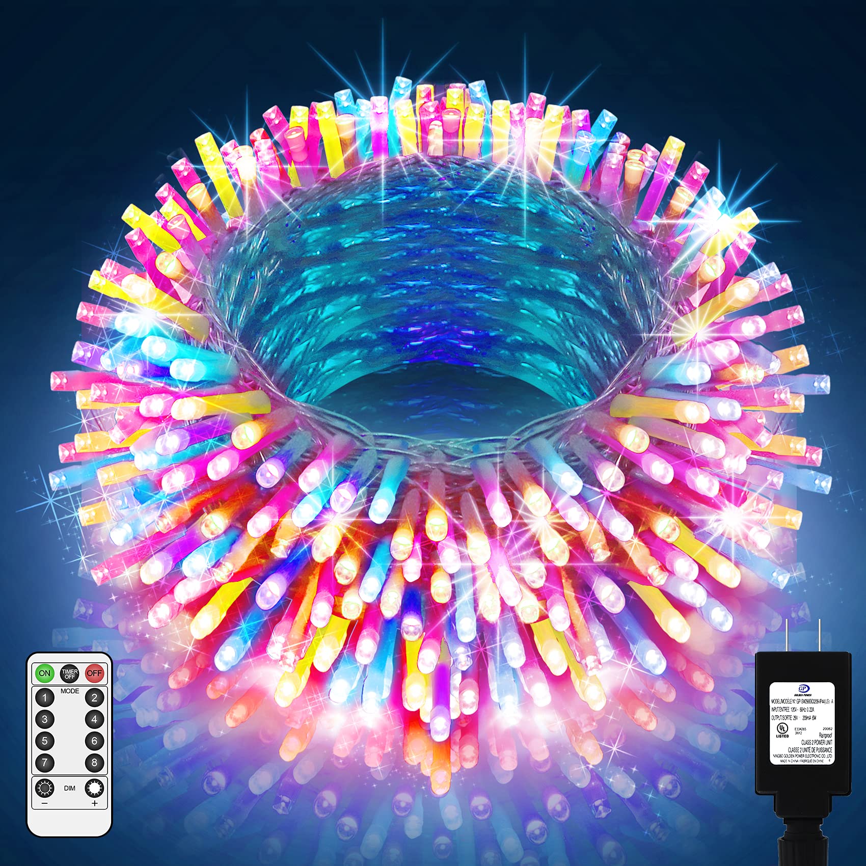 JXLEDAYY 1000 LED Christmas Lights Outdoor Waterproof - 403 FT Super Long String Lights with 8 Modes & Timer - Fairy Lights for Xmas Tree, Wedding, Holiday Party, Thanksgiving Decoration - Perfect for Indoor/Outdoor Christmas Decor, Garden, Patio, and Home Holiday Lighting