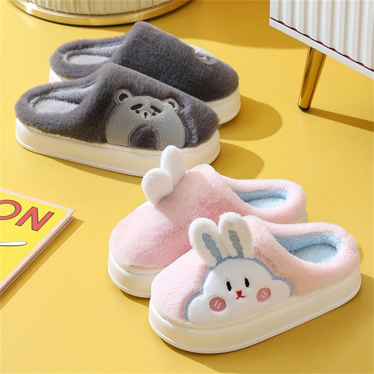 STAR FIRE Women's & Men's Plush Rabbit Slippers - Cozy Animal House Slippers for Winter Warmth, Soft Cotton Indoor/Outdoor Slippers - Perfect for Home, Lounge & Gift Giving