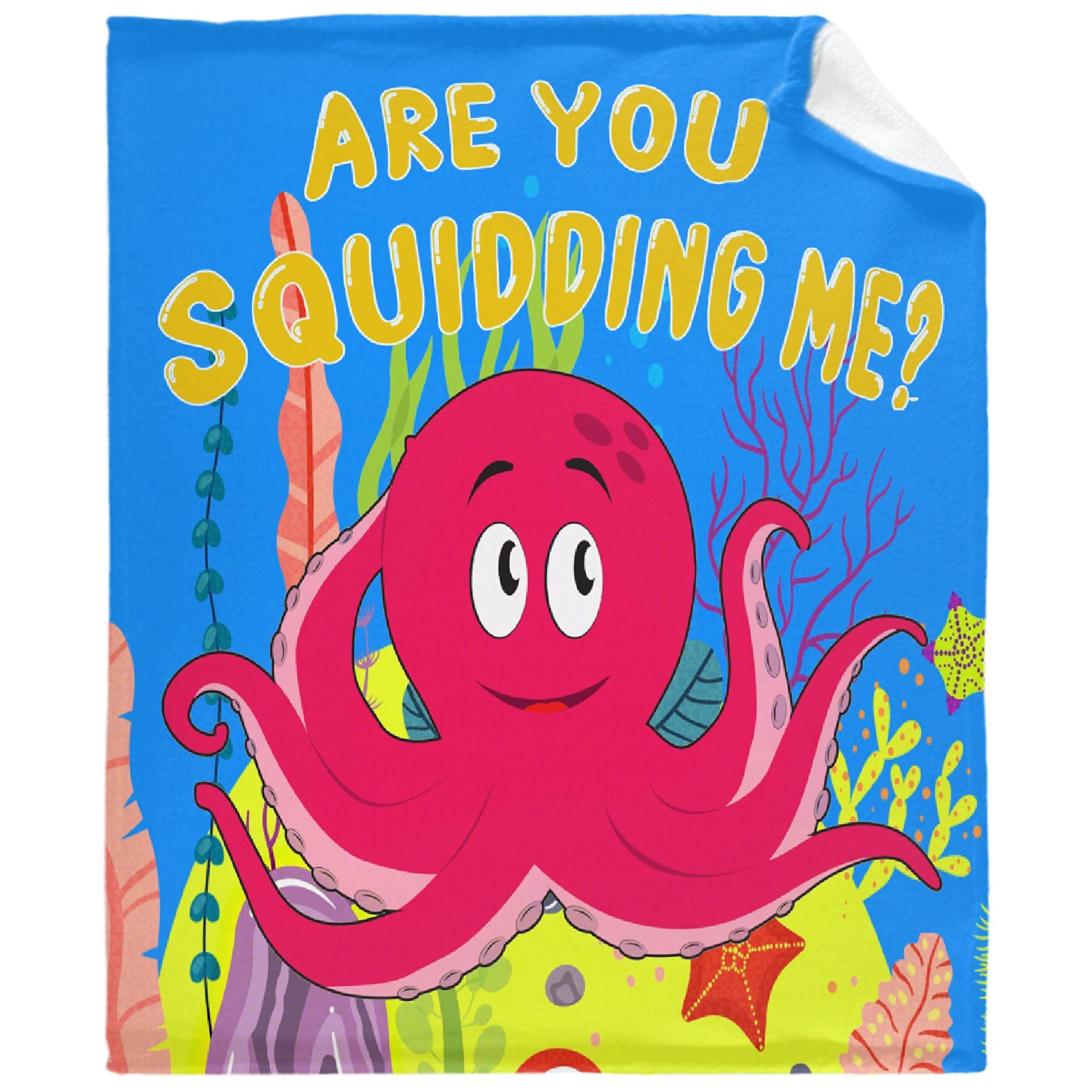 Soft Cozy Warm Fleece Squid Blanket - XL 120x90 Inch Oversized Throw for Girls, Boys & Adults - Perfect for Christmas & Birthday Gifts - Lightweight Blanket for Bed, Sofa, Couch & Family Movie Nights