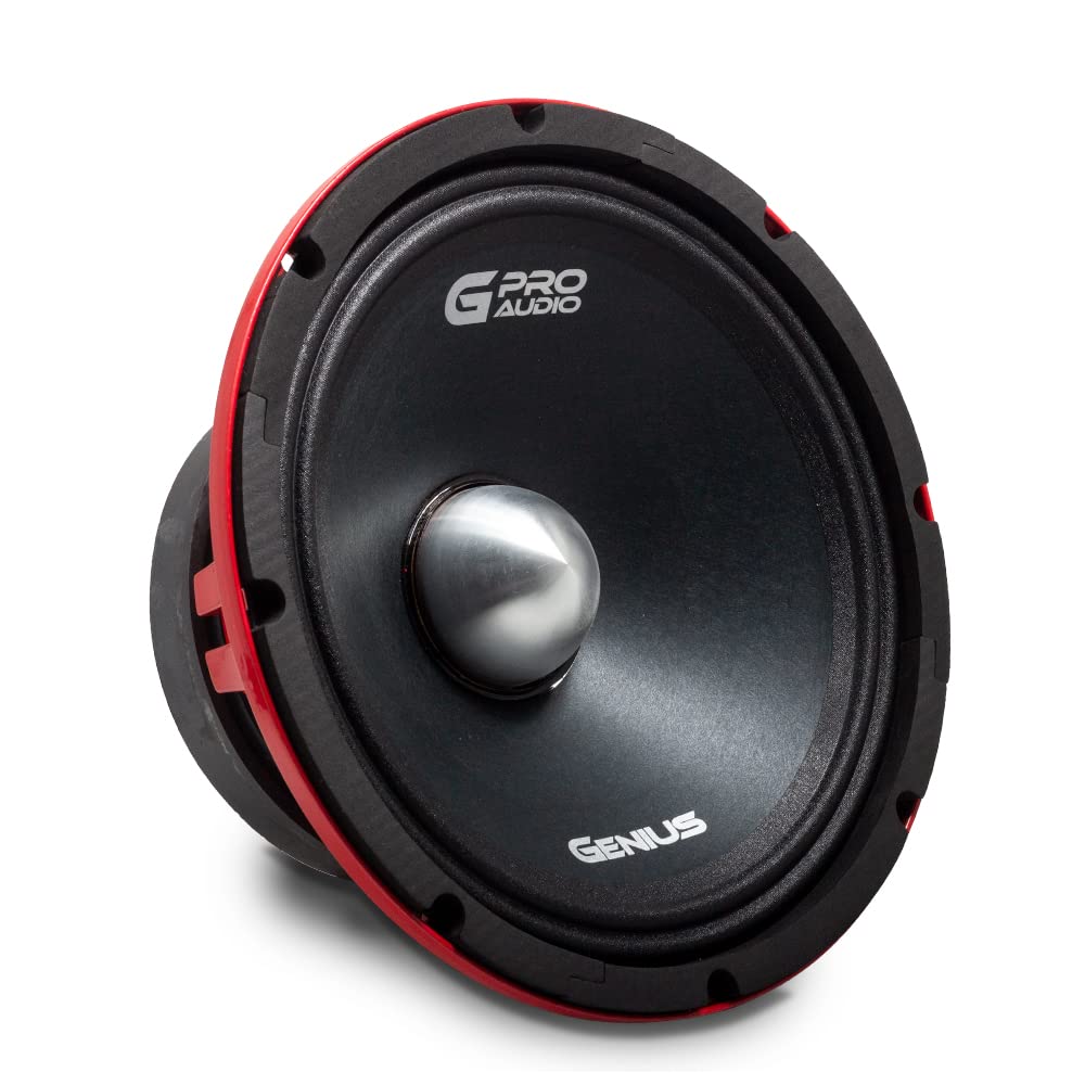 Genius Audio GPRO-M0210 10 Inch 500W Midrange Speaker - 250W RMS, 4 Ohm, Aluminum Bullet Design with Ferrite Magnet & Reinforced Paper Cone - Perfect for Car Audio Systems, Pro Sound Setups & Home Theater Upgrades